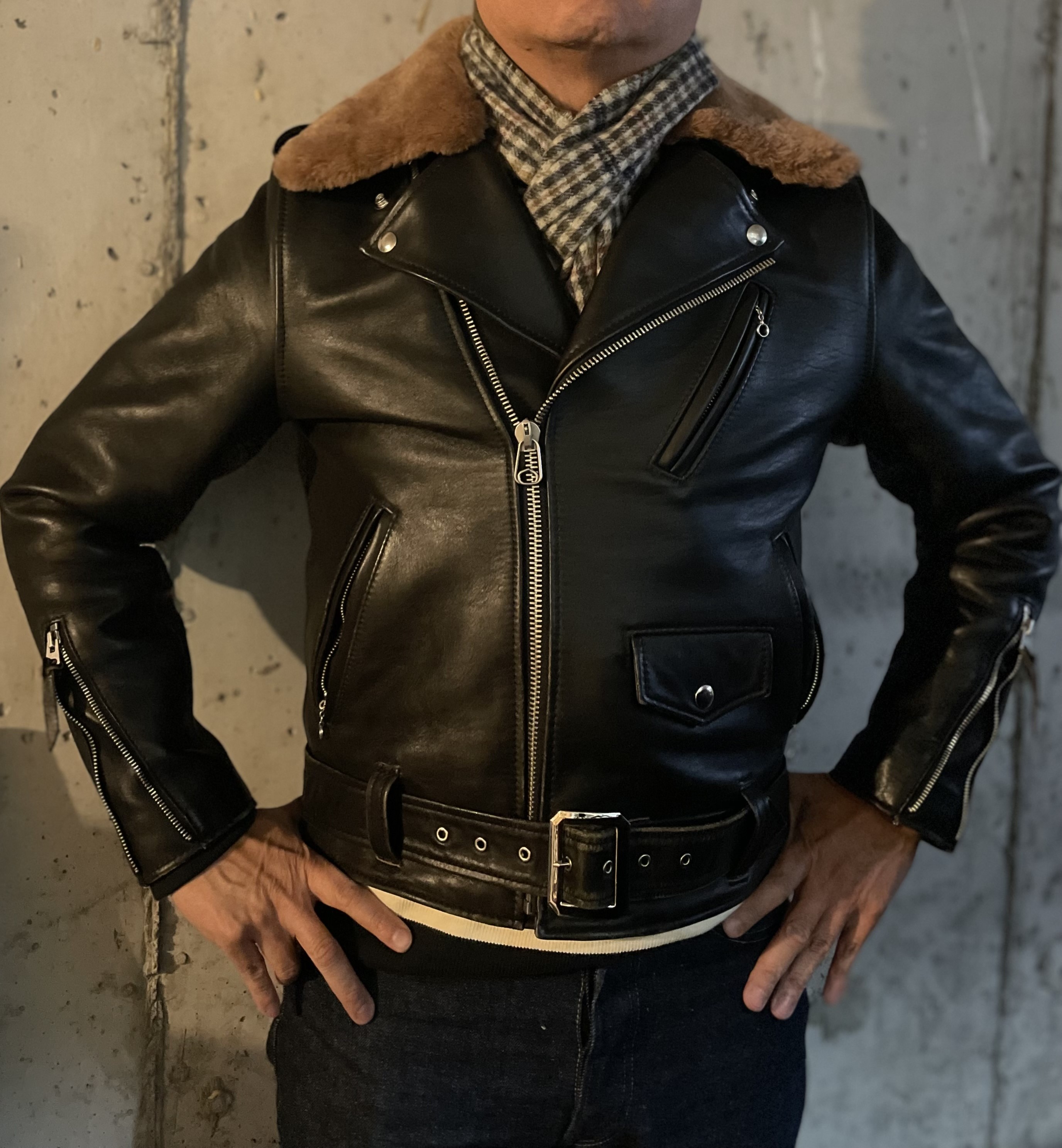 FS: Y2 Leather Sumi Dyed Horse Double Riders Jacket (SHR-58) - Size 40 ...