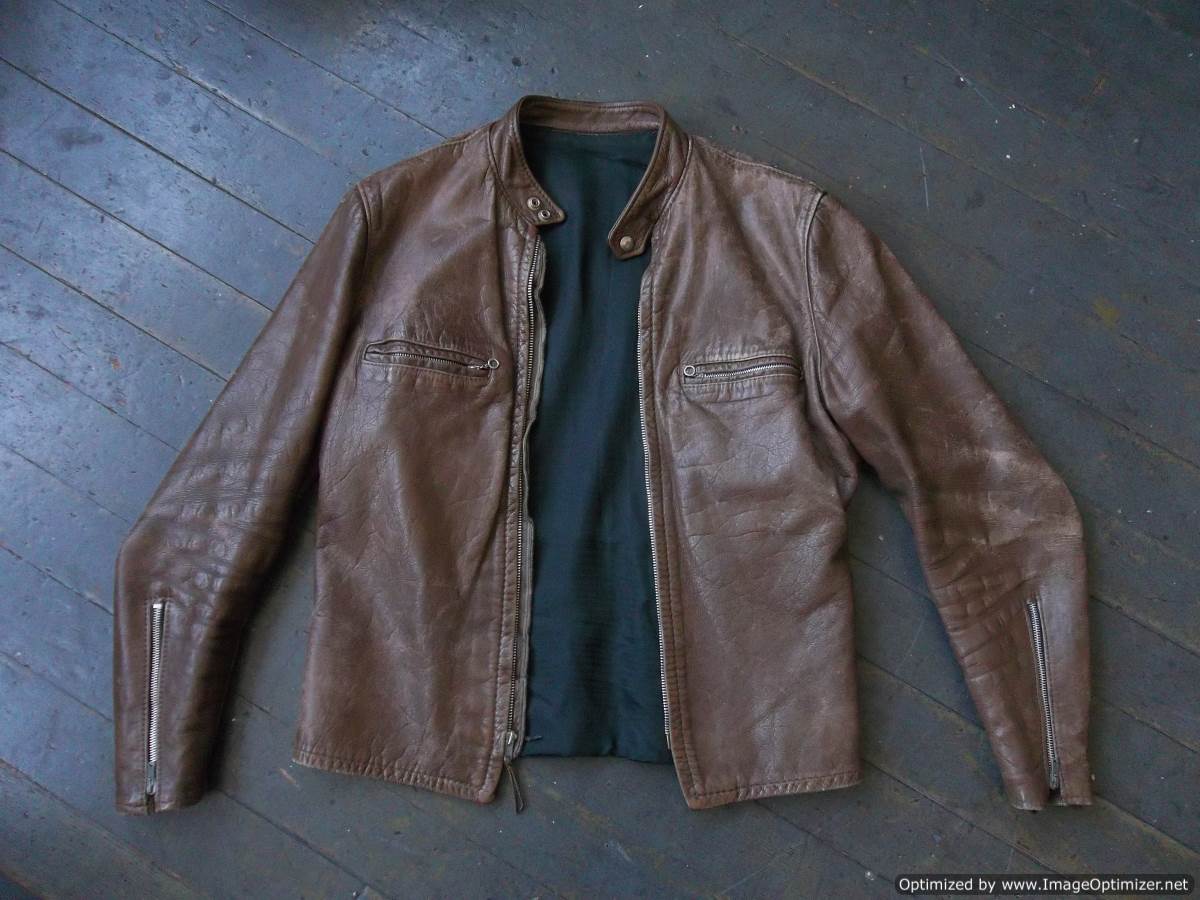Vintage Brown Classic Kehoe Leather Cafe Racer Jacket - fits 38 | The ...
