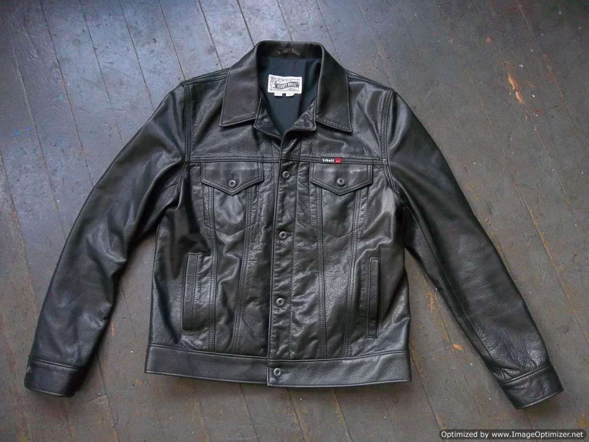 schott leather trucker jacket
