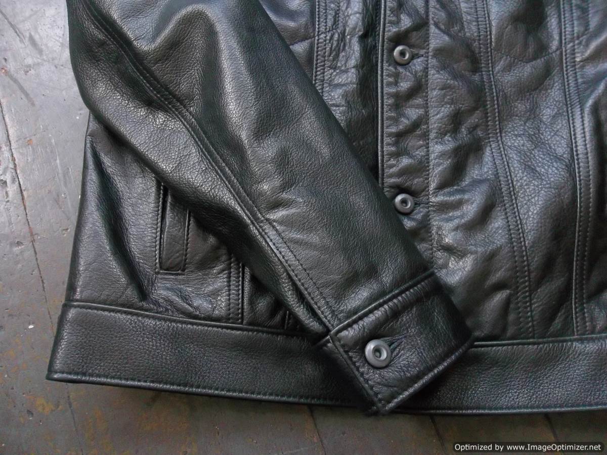 Schott Black Leather #120 Trucker Jacket - Made in USA | The Fedora Lounge