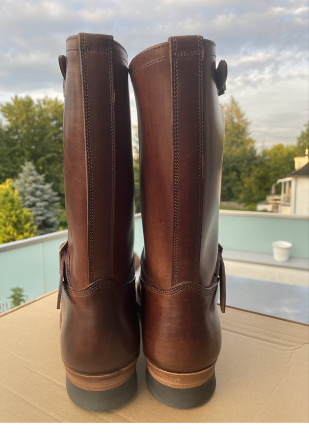 FS: New Motor Dress Engineer Boots Antique brown Italian Horsebutt US9 ...