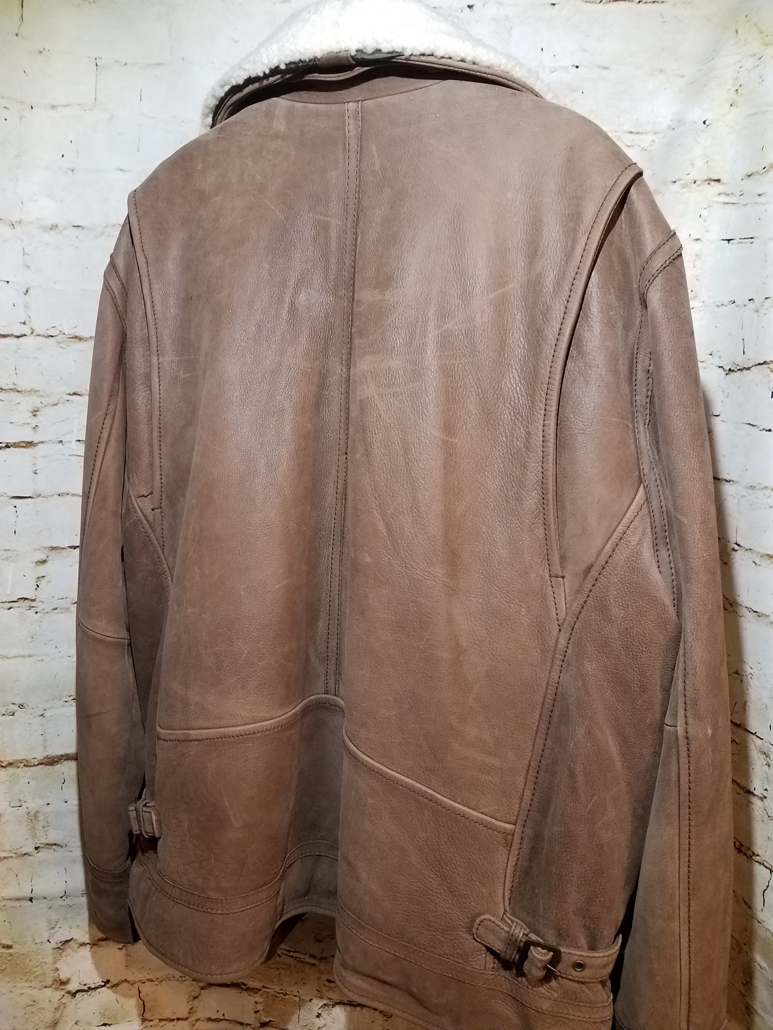 EDDIE BAUER: LEATHER AVIATOR JACKET WITH SHEARLING COLLAR: TIMELESS ...