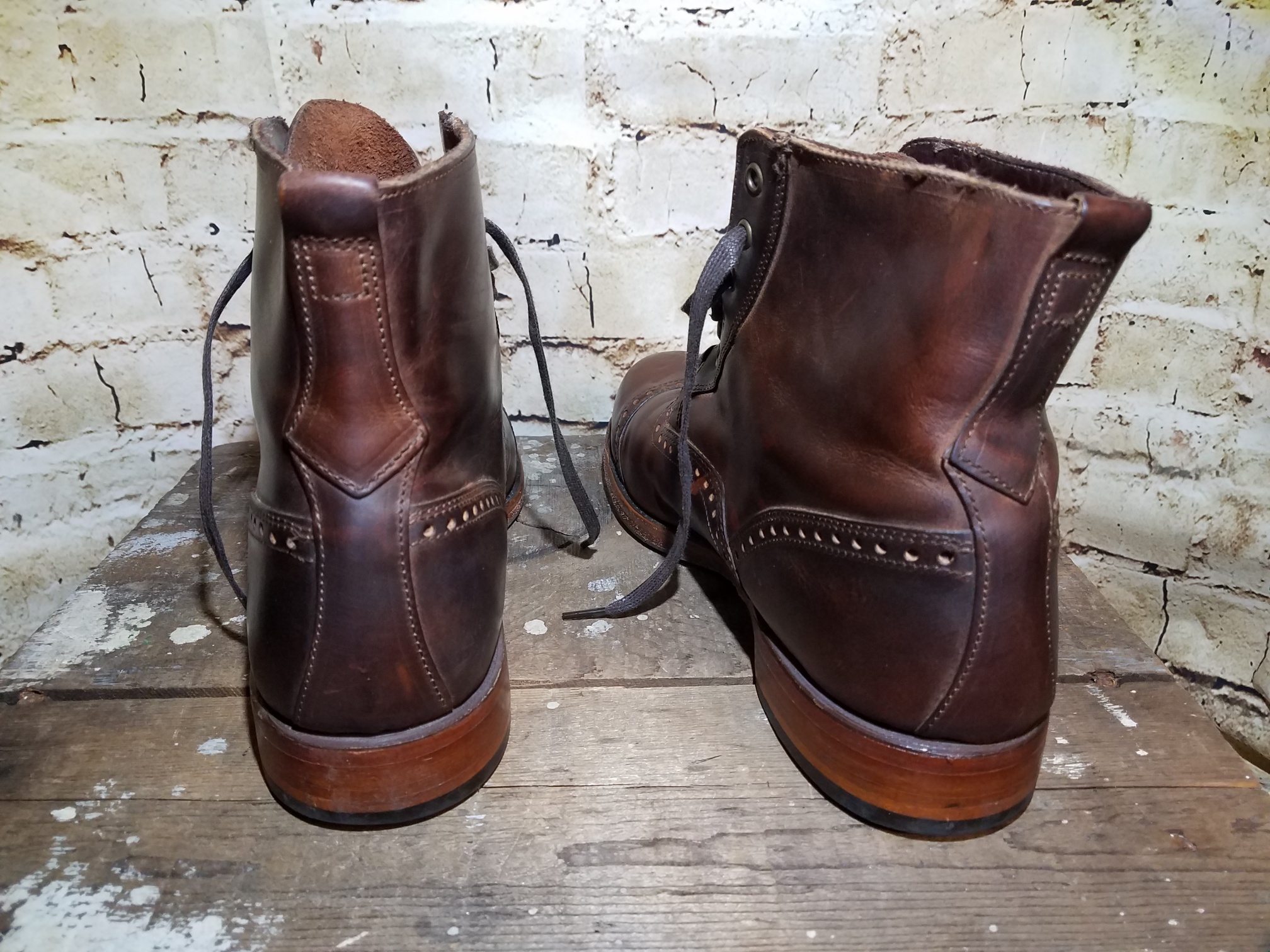 FRYE ARKANSAS BROGUE: ANKLE BOOT: GREAT COLOR: SIZE 13: WOODEN TREES ...
