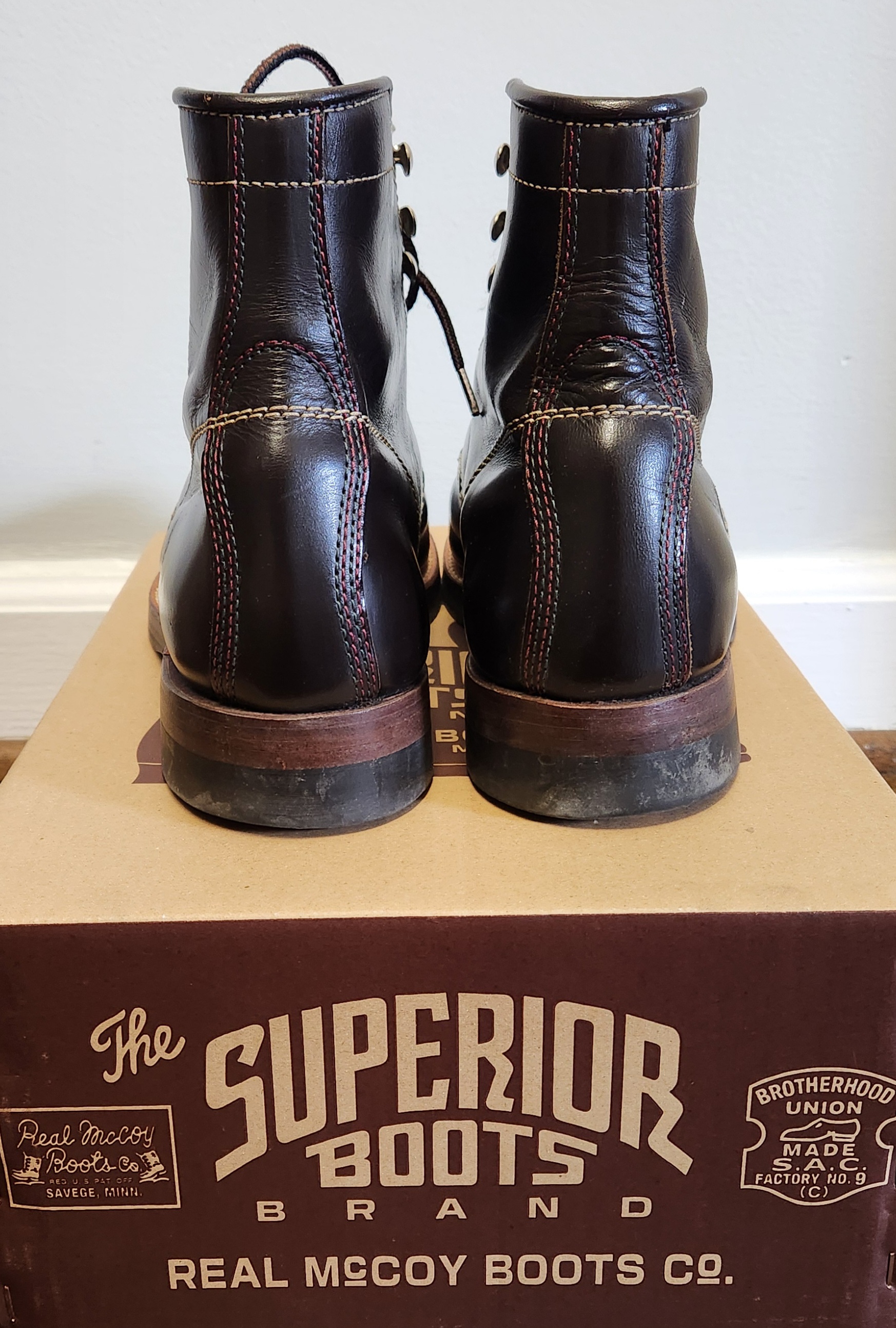 Real McCoy's Bear Boots Brown Shinki Horsehide size 10D | The