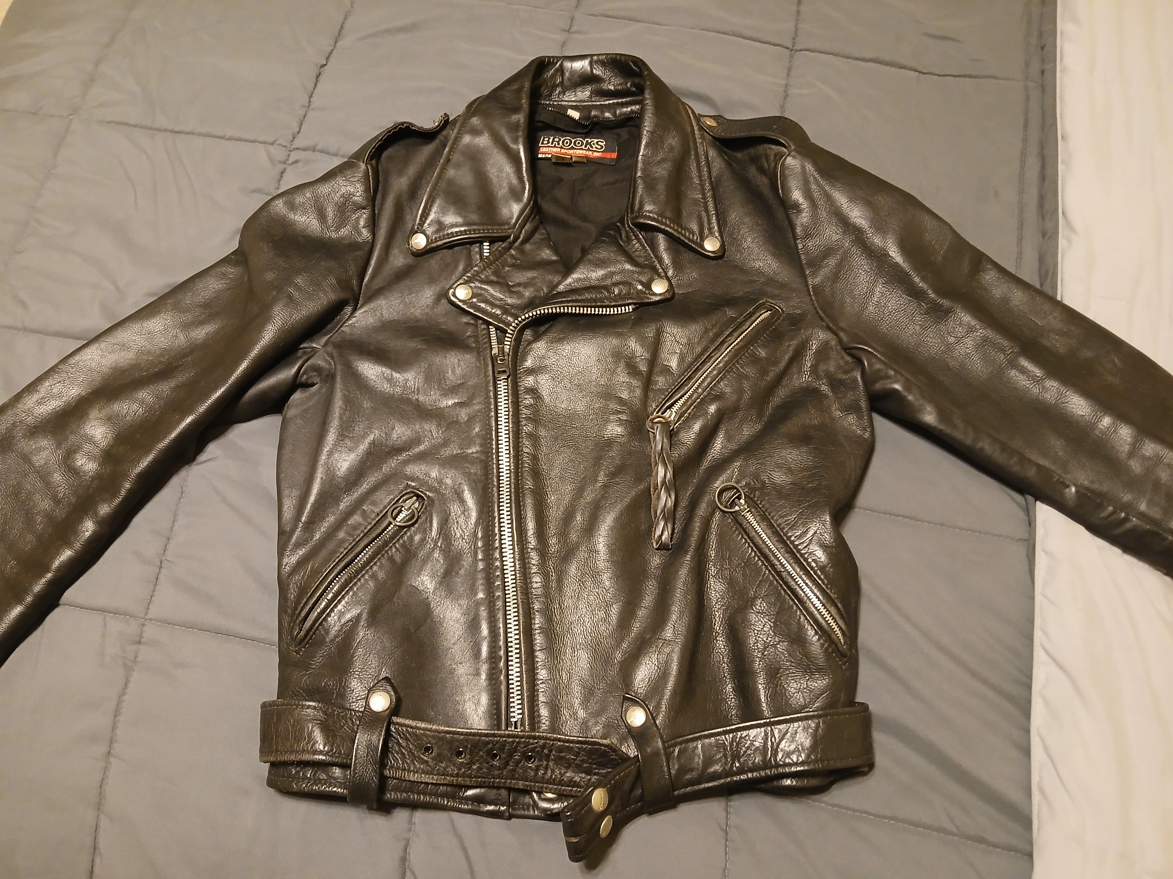 FS]: BROOKS Vintage Leather Motorcycle Jacket | Made in USA | Size