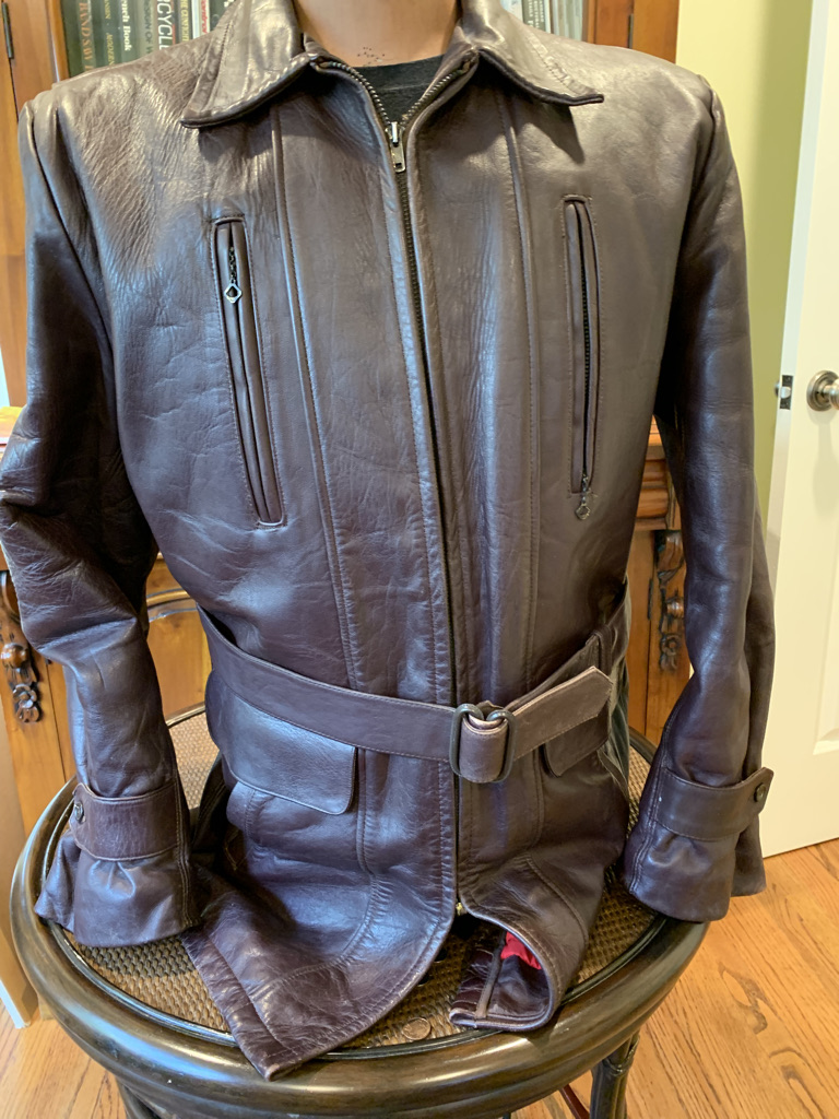 Hercules Sears 1950 Horsehide Sur Coat Long Half Belt Jacket Brown