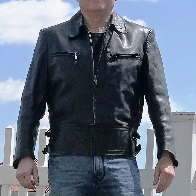 Leather jacket with sales built in holster