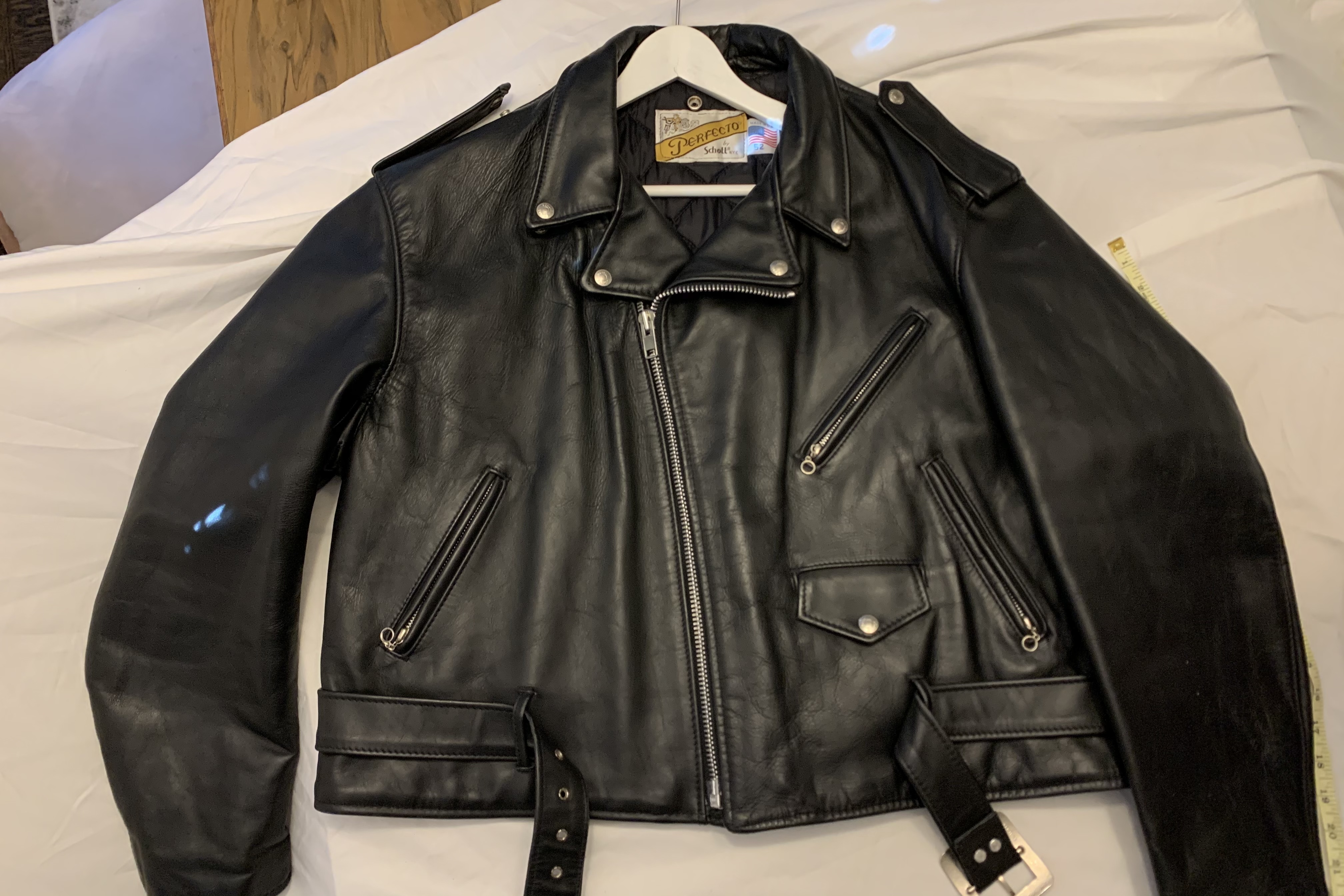 FS: Size 52 Classic Perfecto® Steerhide Black Leather Motorcycle Jacket ...