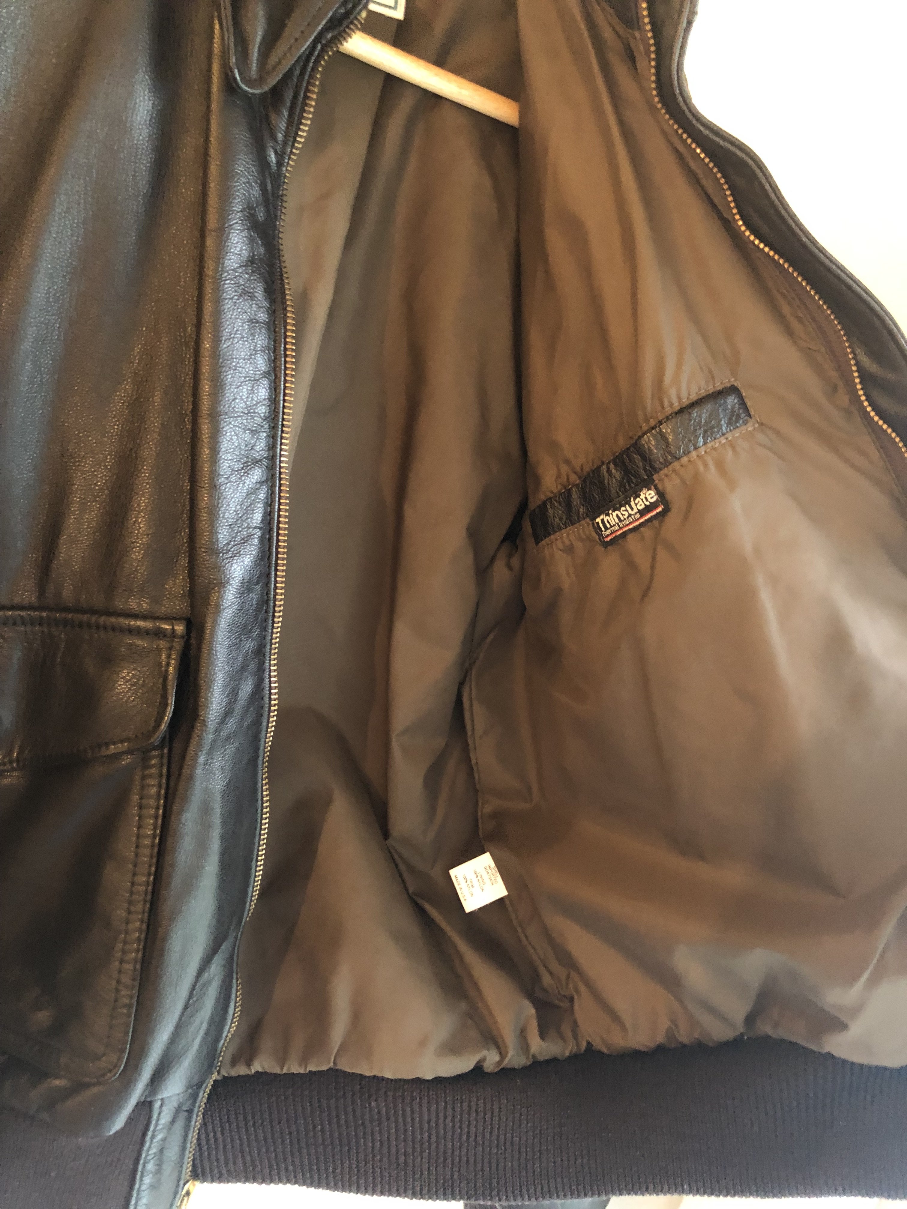FS Vintage LL Bean Made in USA Goatskin A2 Bomber Jacket medium The Fedora Lounge