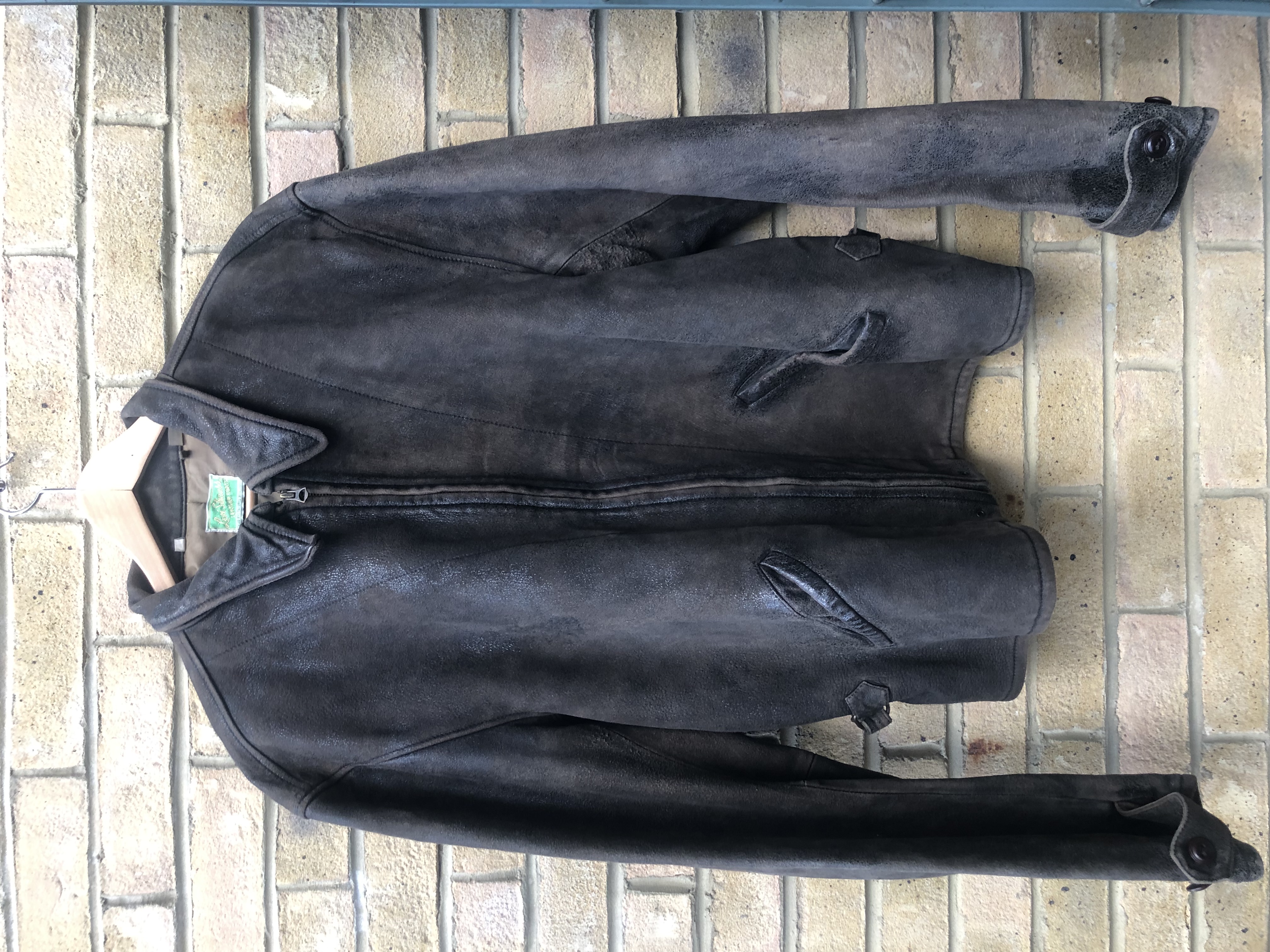 Levi's vintage clothing LVC Menlo 1930s leather jacket XL brown | The  Fedora Lounge