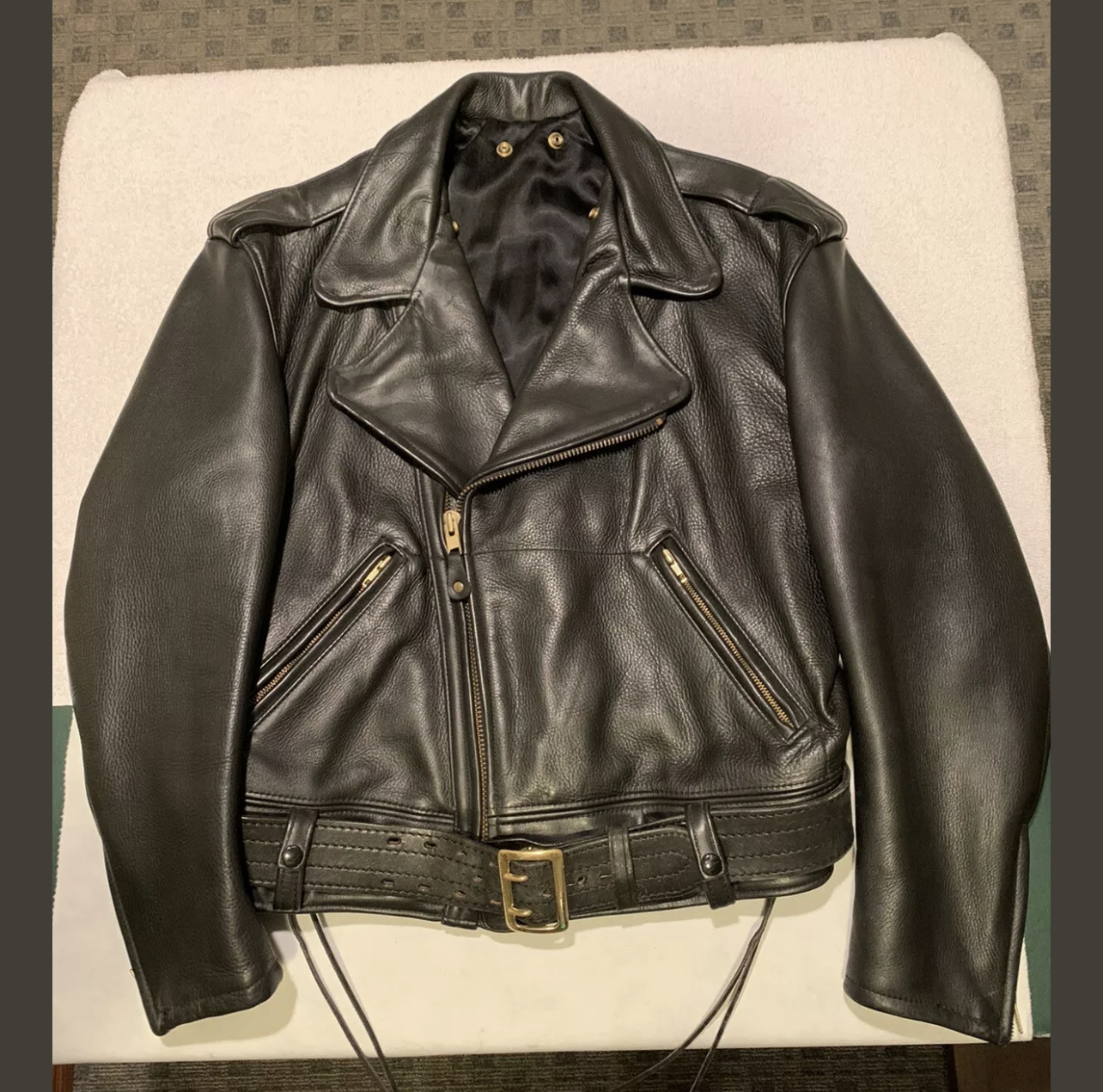 Cal Leather Heavy LAPD Motorcycle Sam Brown Belt Leatherman Jacket Size ...
