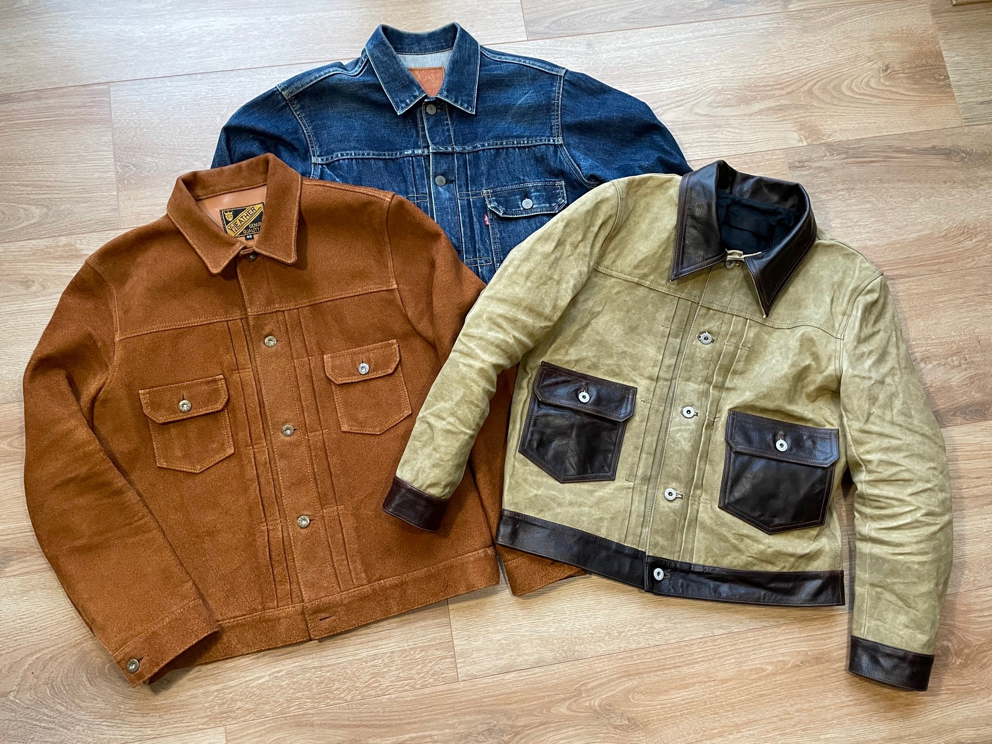 Type II jacket review x3. Denim, Roughout and waxed canvas/leather