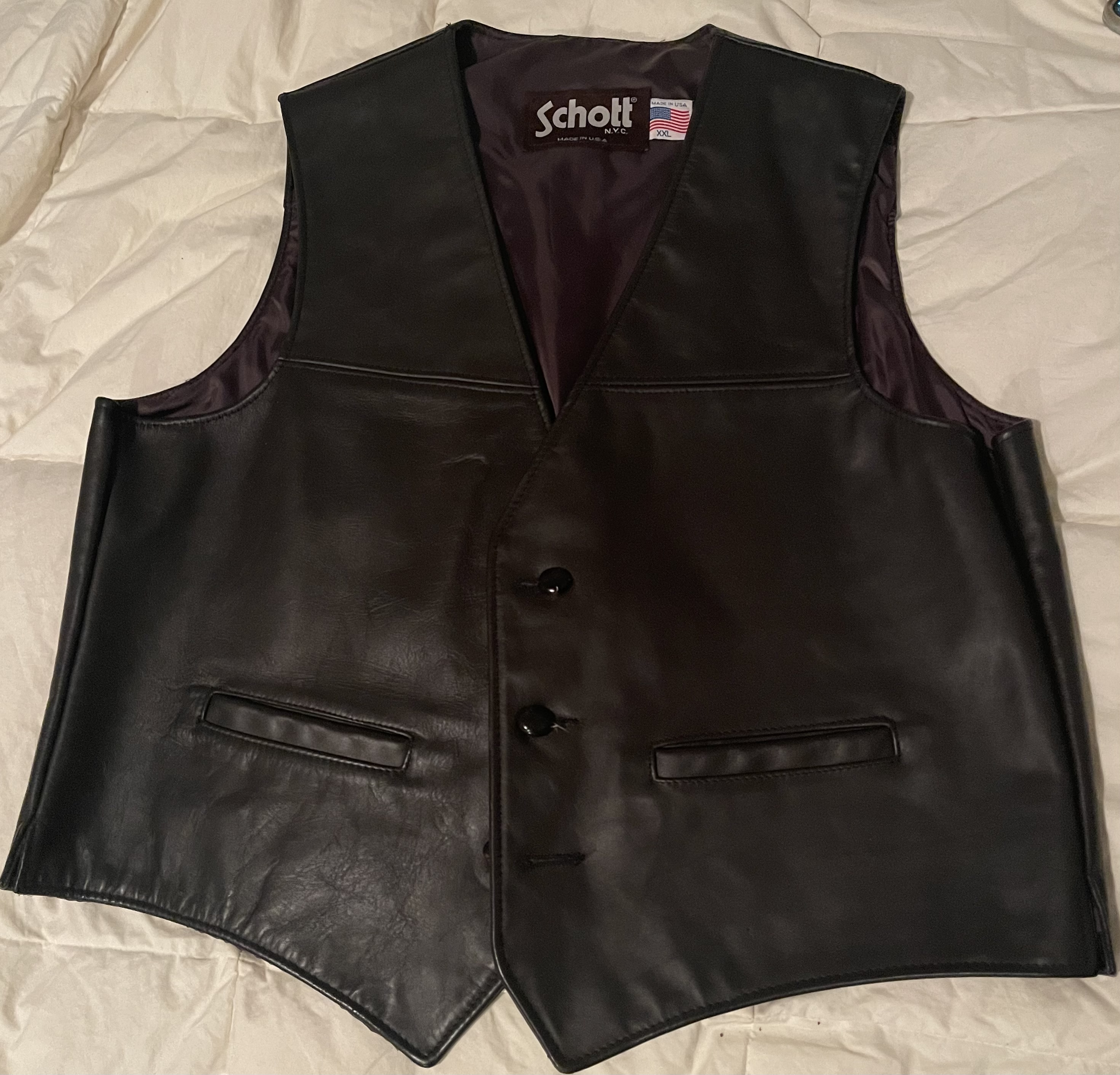 Schott leather deals vest