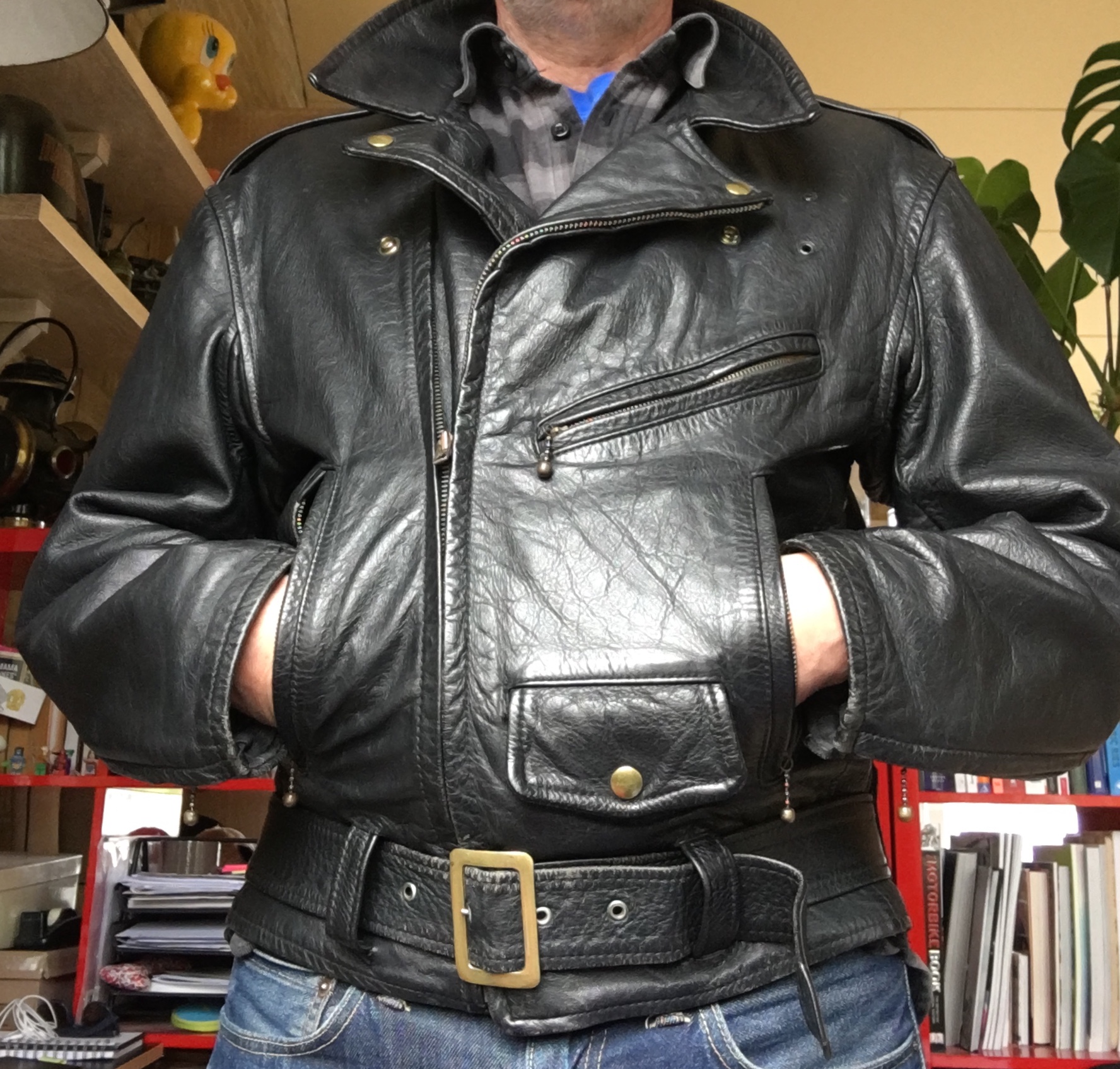 Aero Leathers steerhide highway patrol motorcycle jacket 44 The