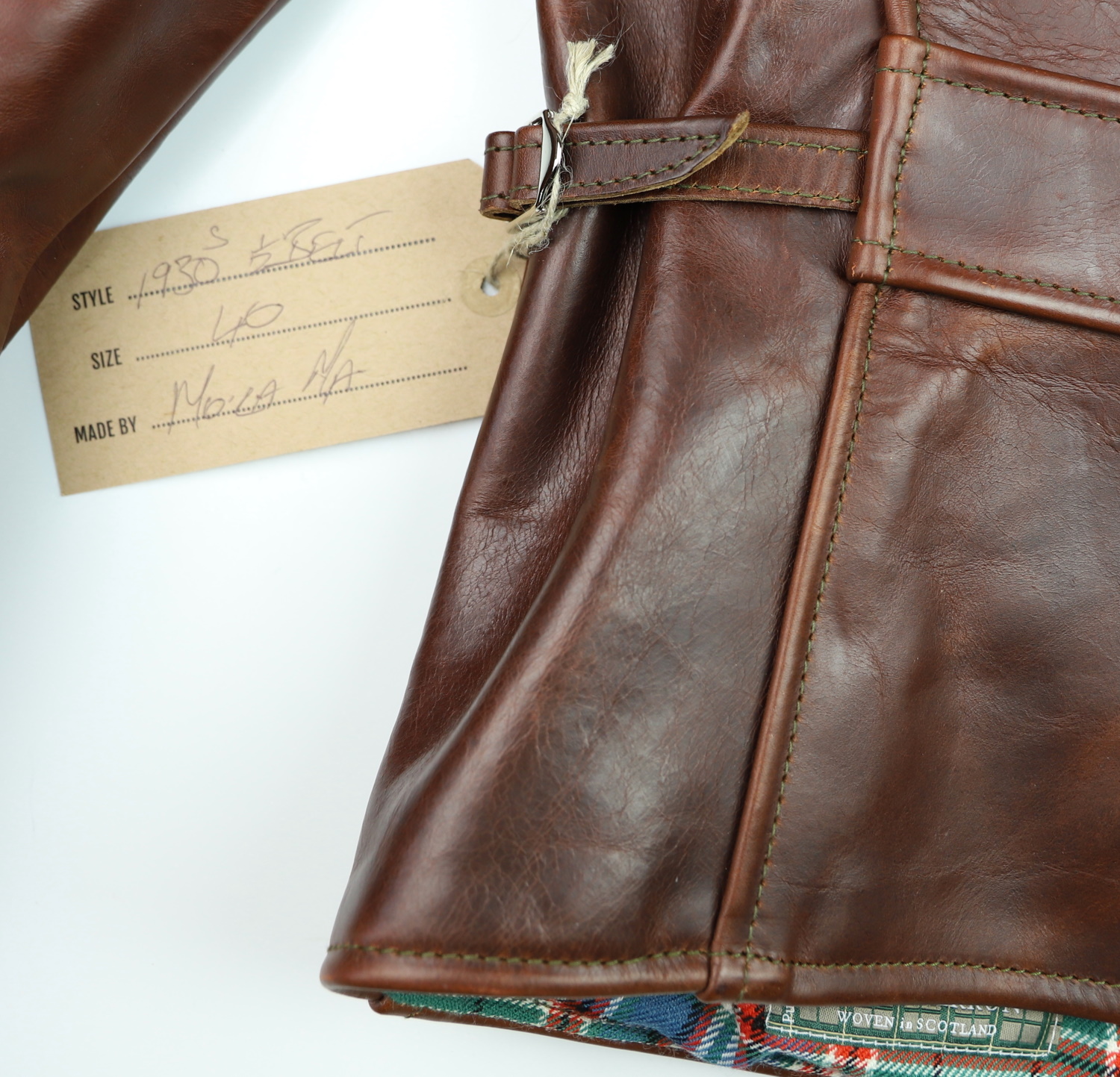 Aero 1930s Half Belt Brown CXL Steerhide L8G name tag.jpg