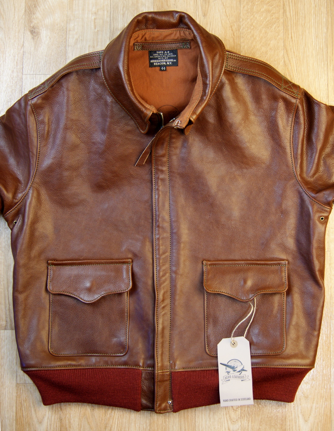 Aero 38-1711 A-2 Russet Vicenza Horsehide front.jpg