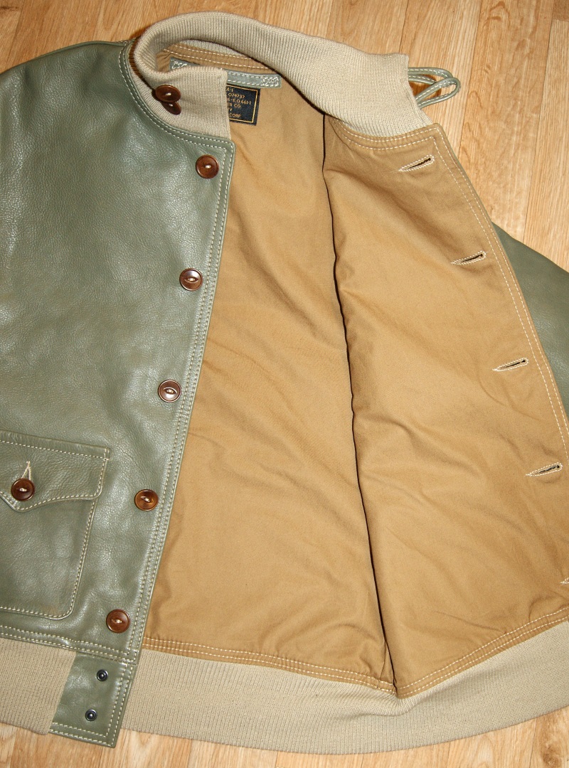 Aero A-1 Olive Vicenza Horsehide YQ9 Open Liner.jpg