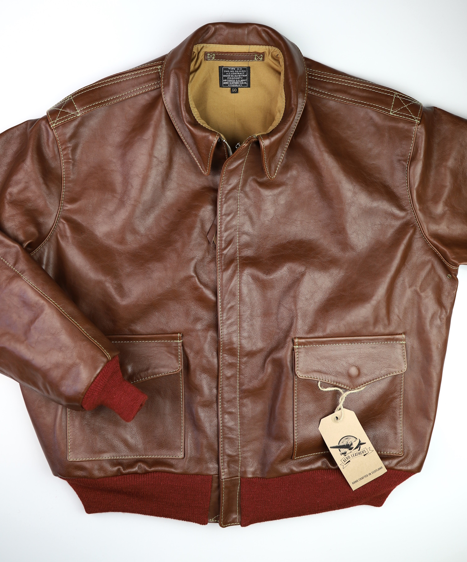 Aero A-2 18775 Russet Vicenza Horsehide AY2 front.jpg