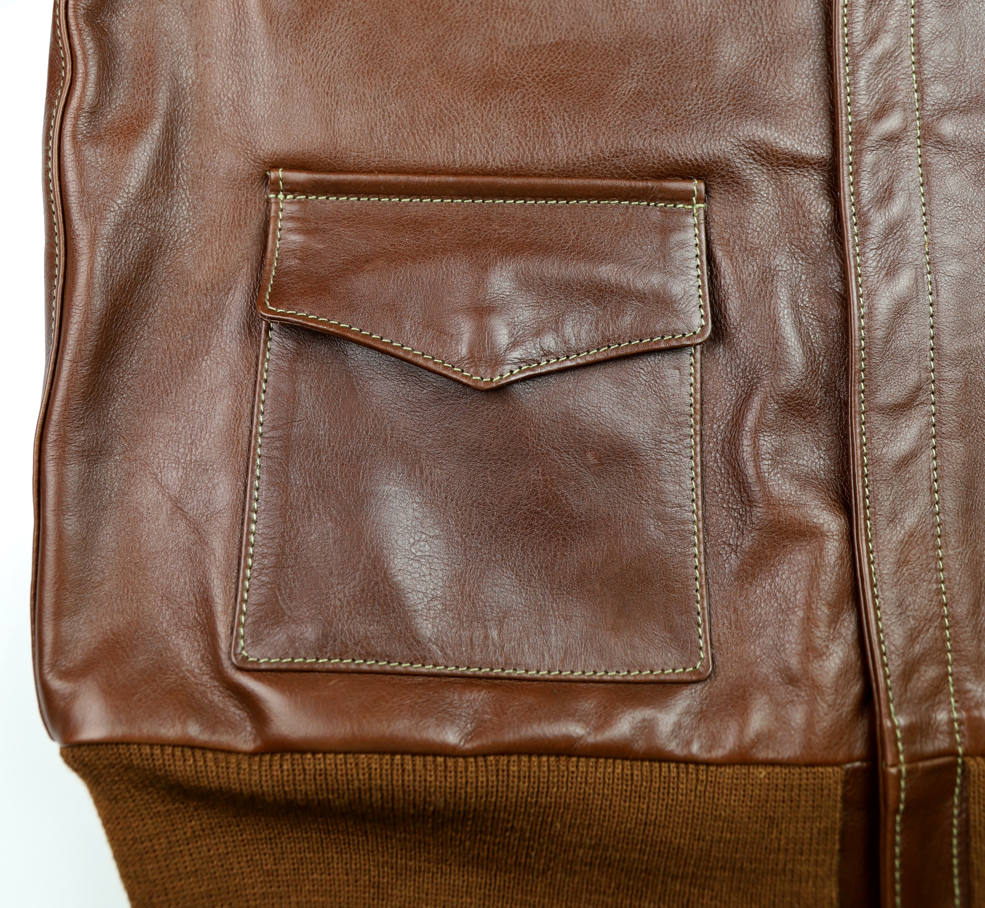 Aero A-2 18775 Russet Vicenza Horsehide SG3 patch pocket.jpg