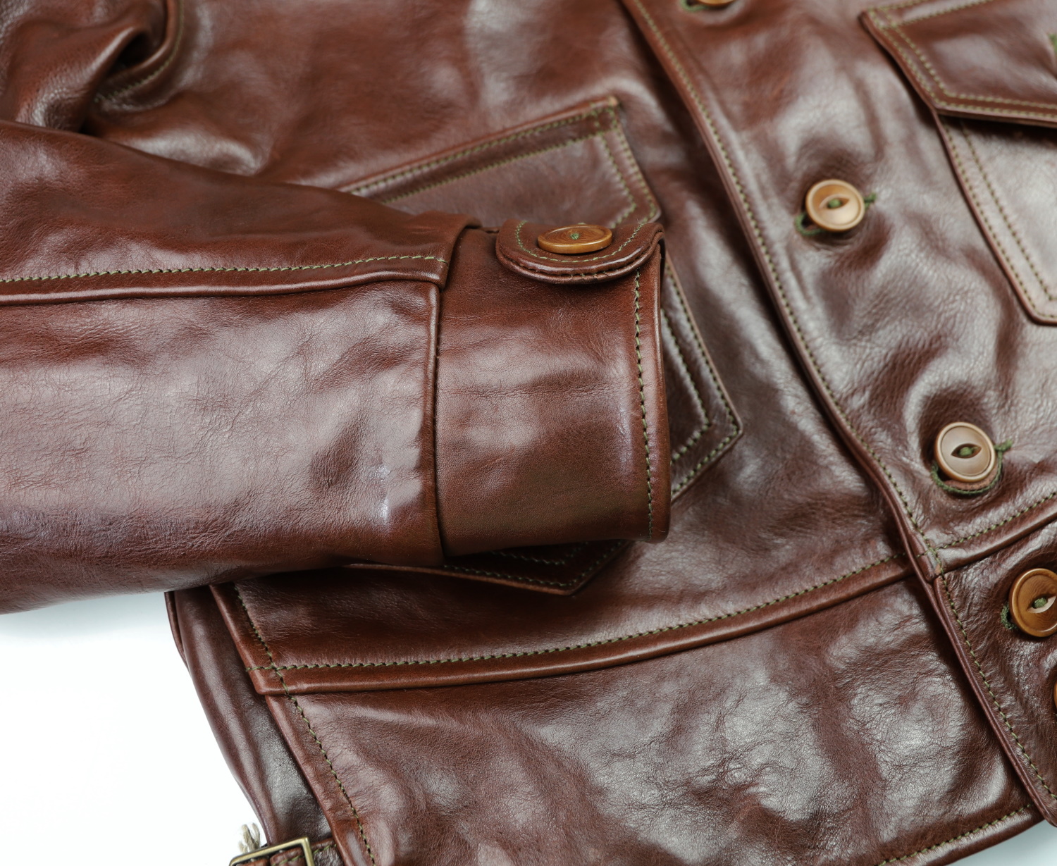 Aero Aeromarine Tobacco Badalassi Cowhide button cuff.jpg