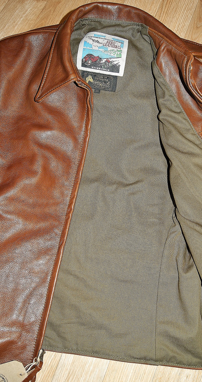 Aero August Russet Vicenza Horsehide Olive cotton drill lining.jpg