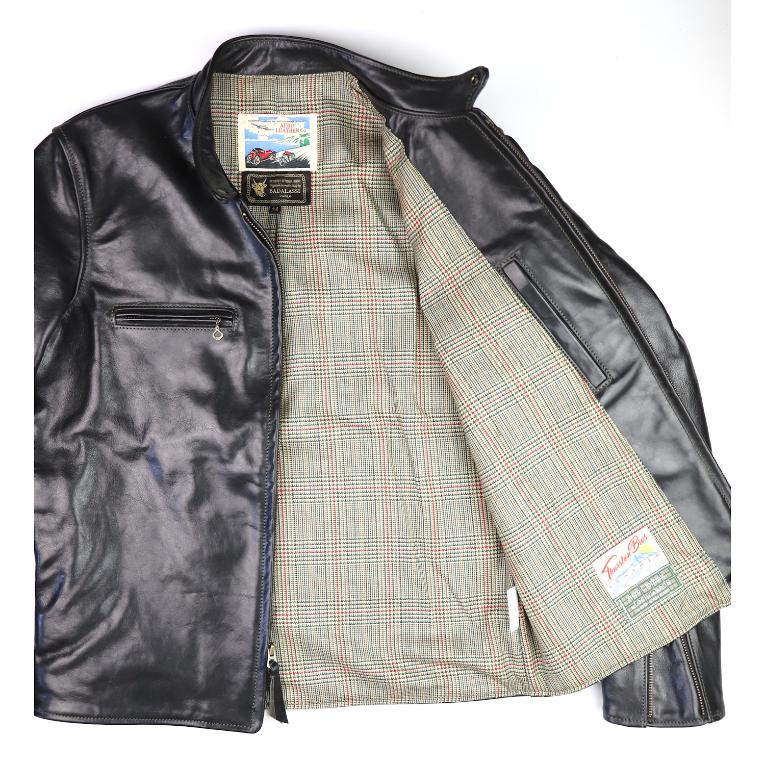 Aero Board Racer Black Badalassi Cowhide DPX1 Minto Check tweed lining IG square.jpg