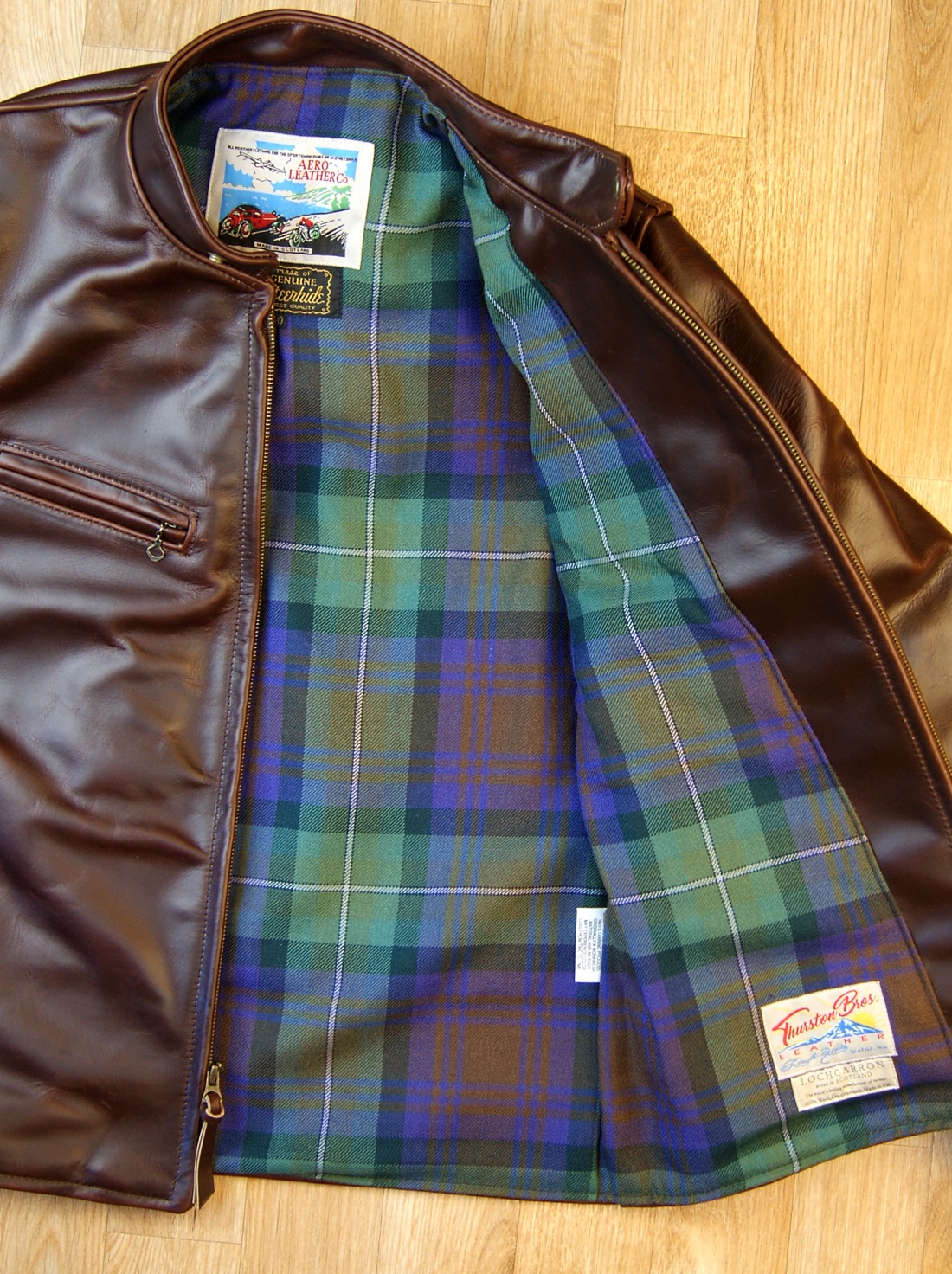 Aero Board Racer Brown CXL Steerhide LS8 Isle of Skye tartan lining.jpg