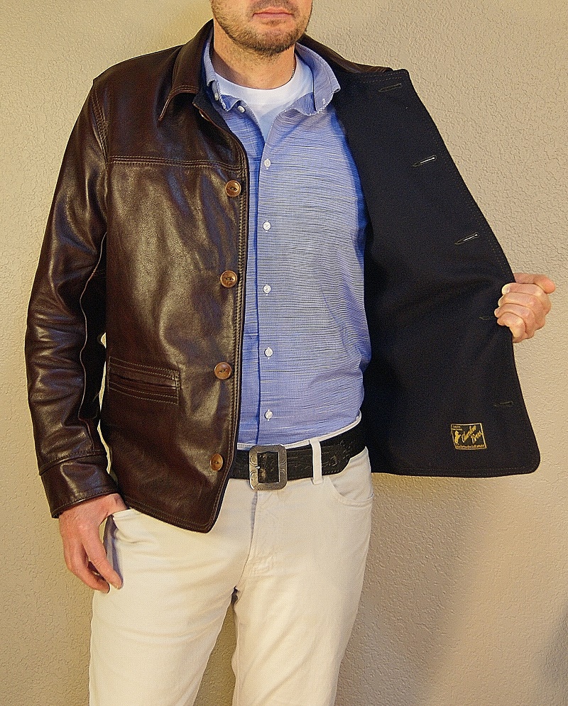 Aero Cordovan Vicenza Work Coat Front Open 5.1 smaller.jpg