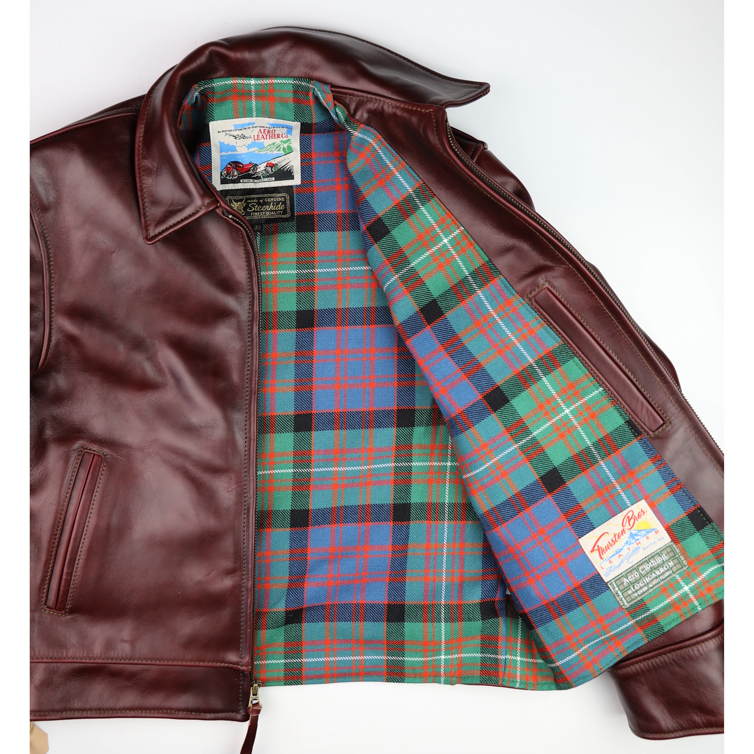 Aero Highwayman Cordovan CXL Steerhide 9TQ MacDonald of Glengarry Ancient Heavyweight tartan l...jpg