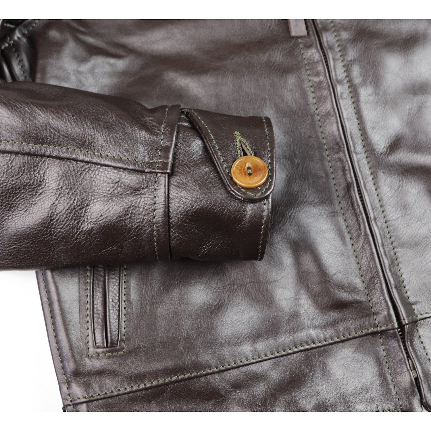 Aero Premier Highwayman Chestnut Badalassi Cowhide IRZ3 button cuff.jpg