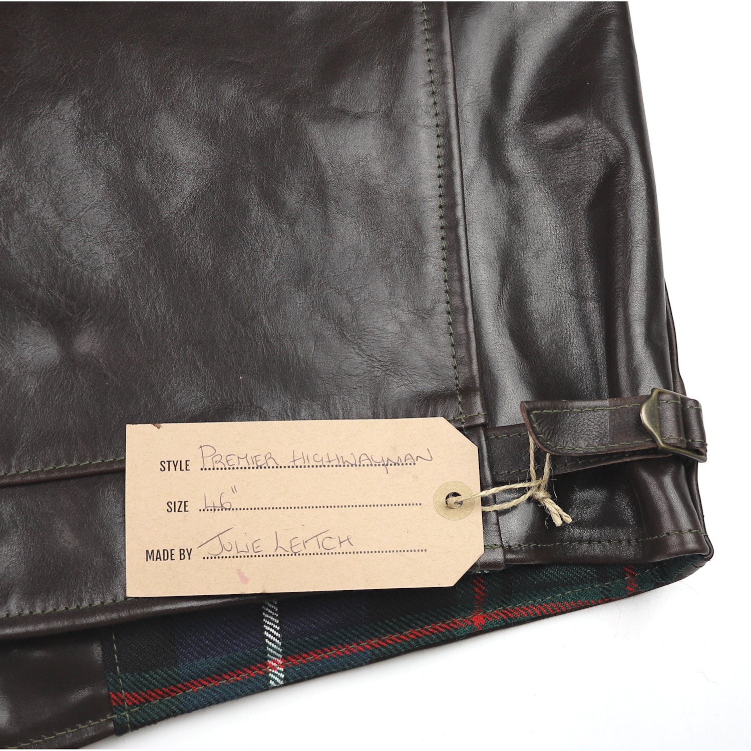 Aero Premier Highwayman Chestnut Badalassi Cowhide Z9H name tag.jpg