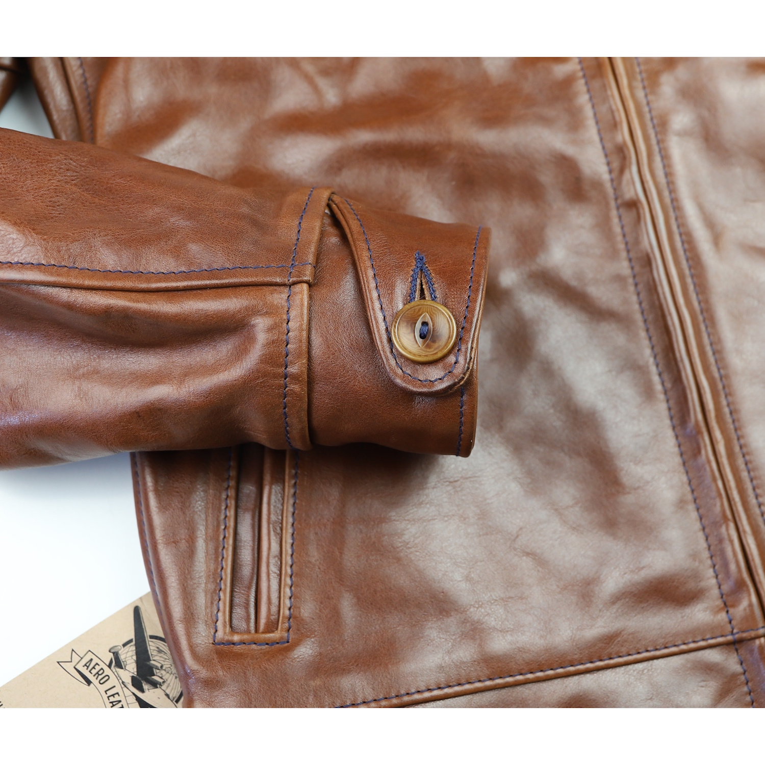 Aero Premier Highwayman Russet Badalassi CF2 button cuff.jpg