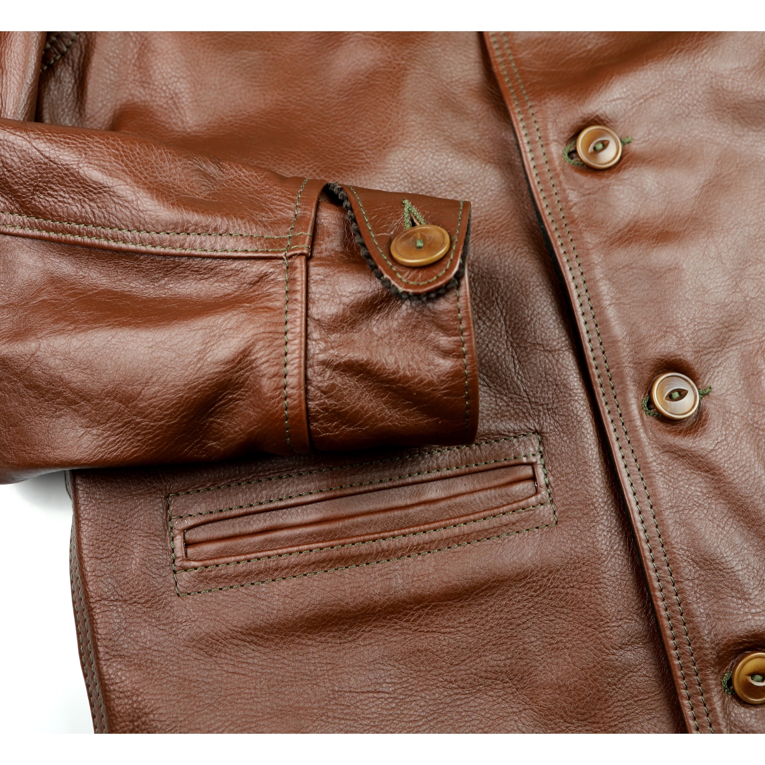 Aero Premier Work Coat Russet Vicenza RY9 button cuff IG square.jpg