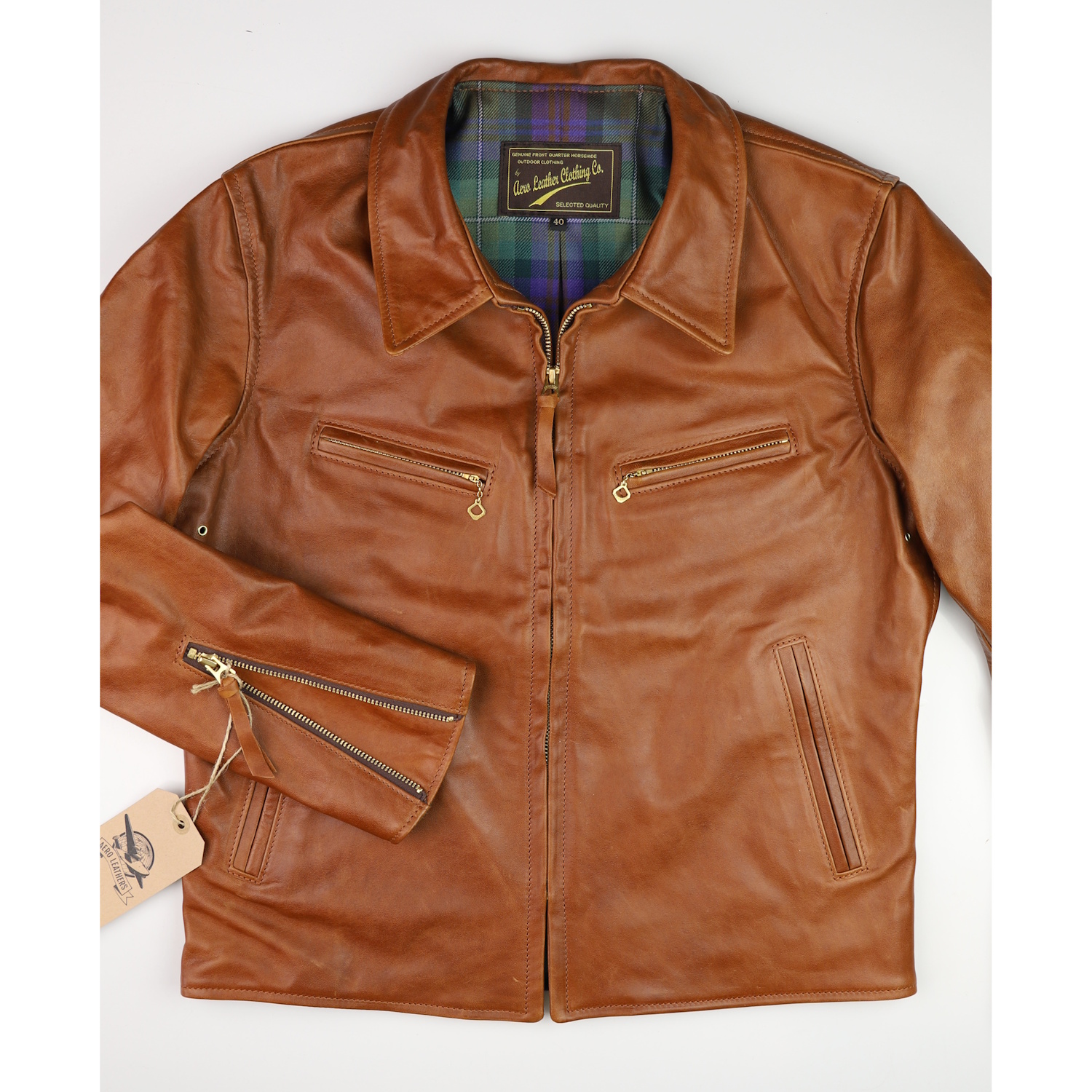 Aero Seven Cognac Pinnacle Horsehide TP7 front.jpg
