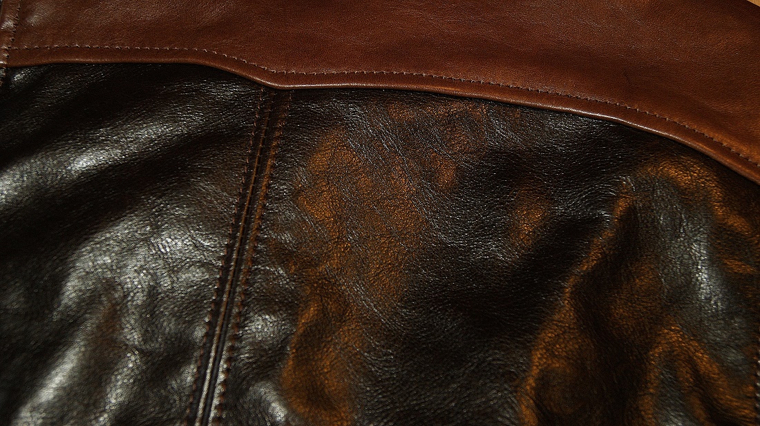 Aero Two-Tone Dustbowl Dark Seal and Seal Vicenza Horsehide back detail.jpg