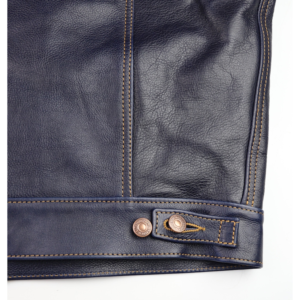 Aero Type 3 Jean Jacket Navy Vicenza 44CP back cinch.jpg