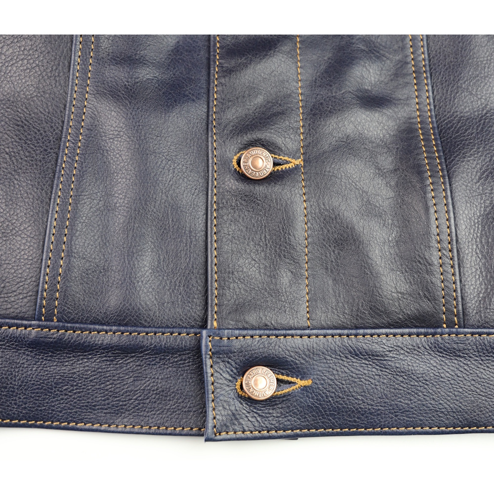 Aero Type 3 Jean Jacket Navy Vicenza 44CP bottom hem.jpg