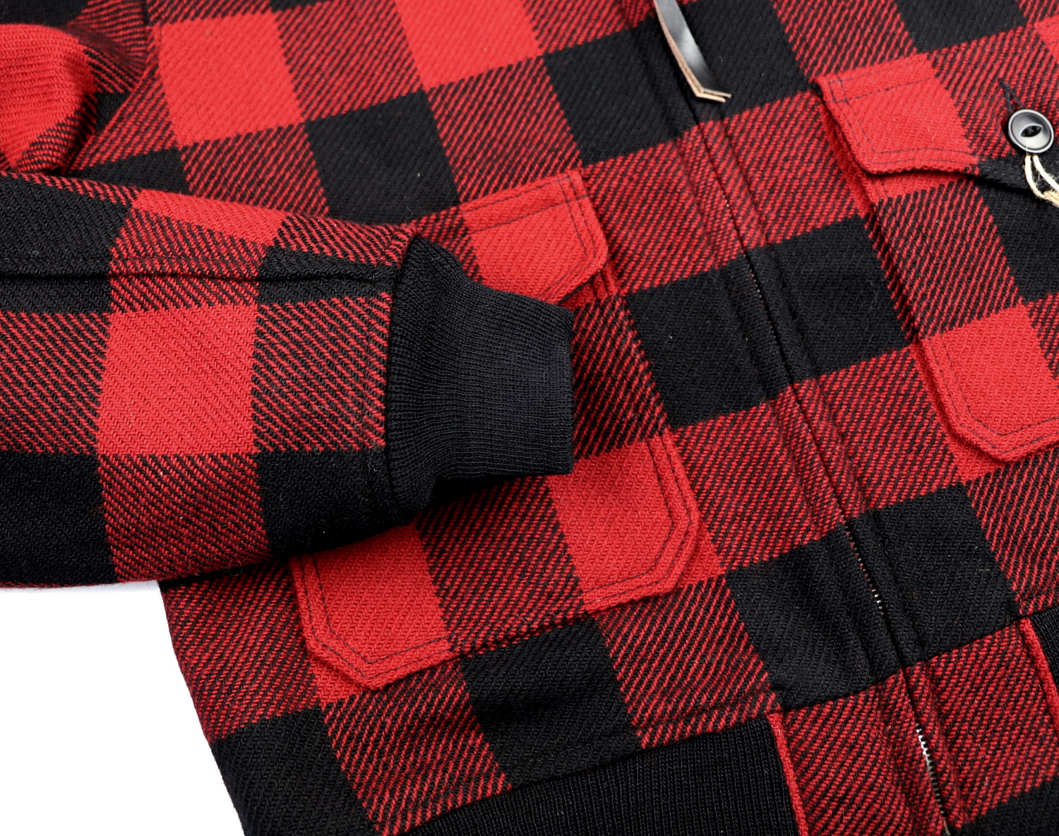 Aero Waterfront Red and Black Wool JE9 knit cuff.jpg