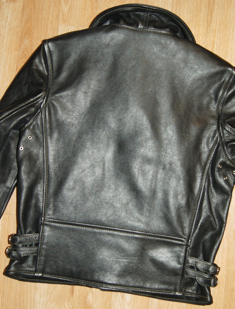 Aero Women's Motorcycle Jacket Black Vicenza Horsehide back.jpg