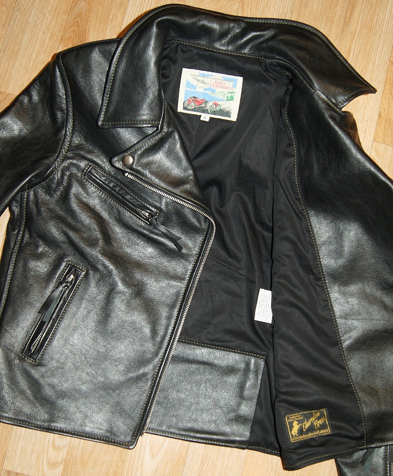 Aero Women's Motorcycle Jacket Black Vicenza Horsehide black cotton sateen lining.jpg
