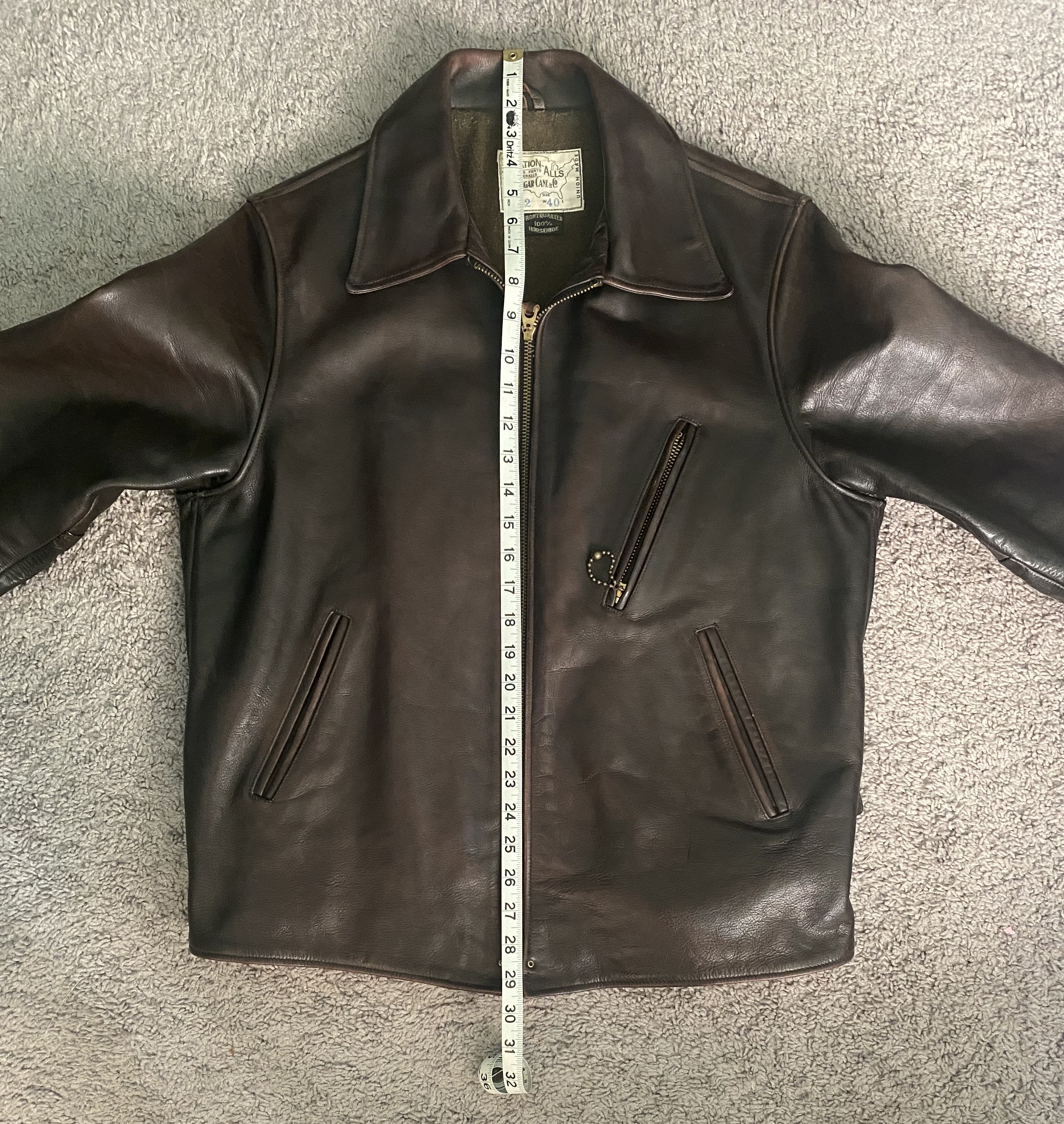 FS: Sugar Cane SC80522 FQ Horsehide Sports Jacket (Half Belt