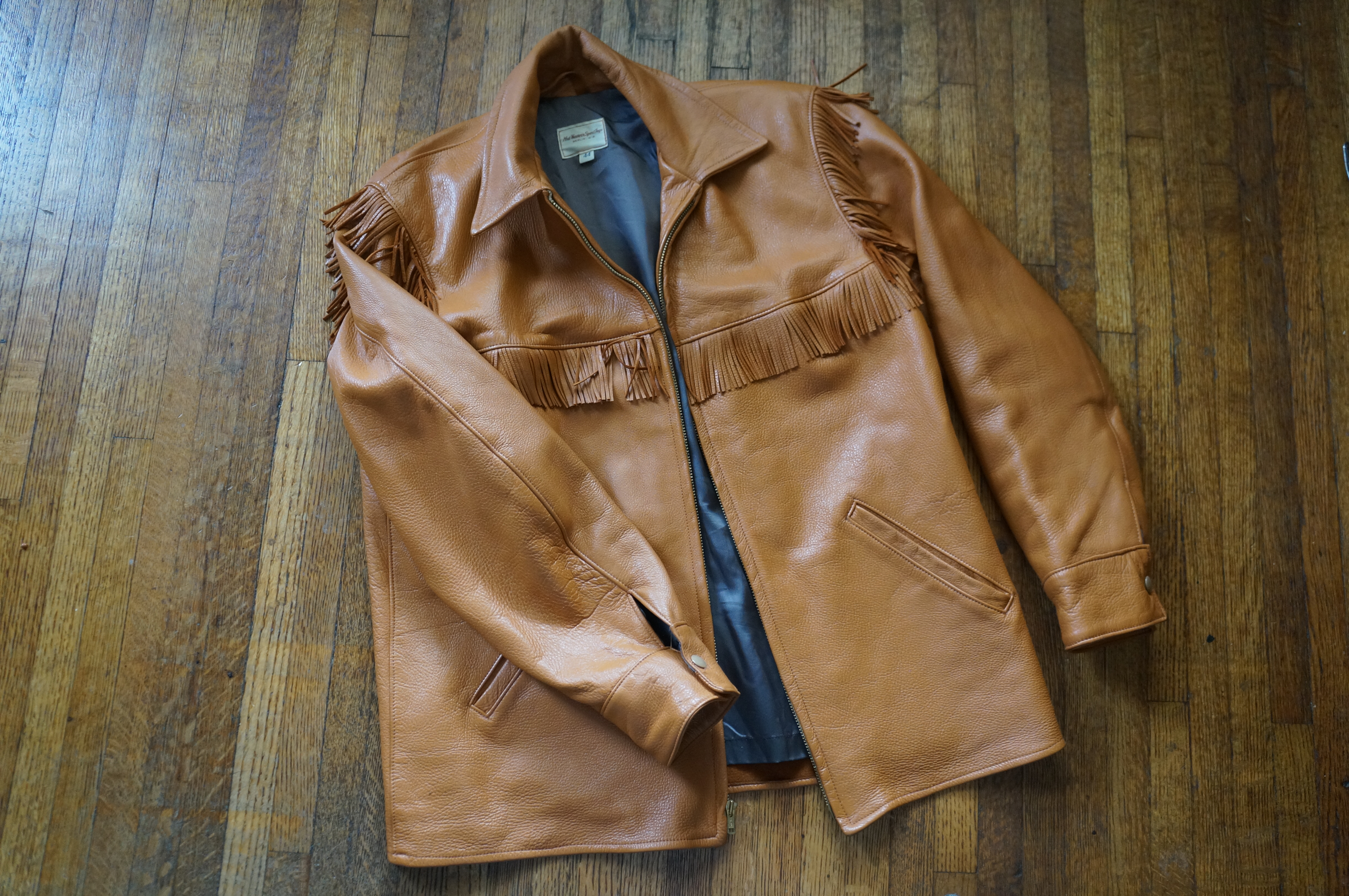 VINTAGE 1930s Leather Jacket Mid-Western Sport Togs Medium