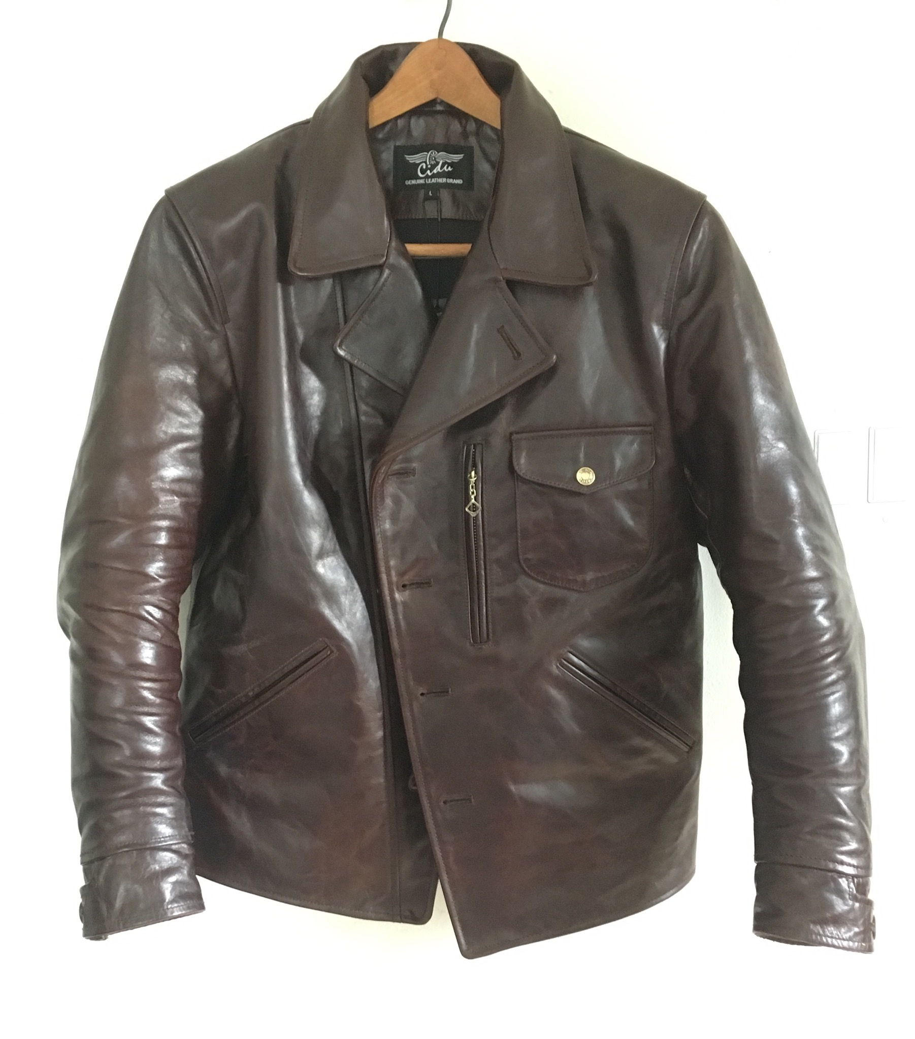 My cross-button jacket from Cidu Genuine Leather Brand (China), or 