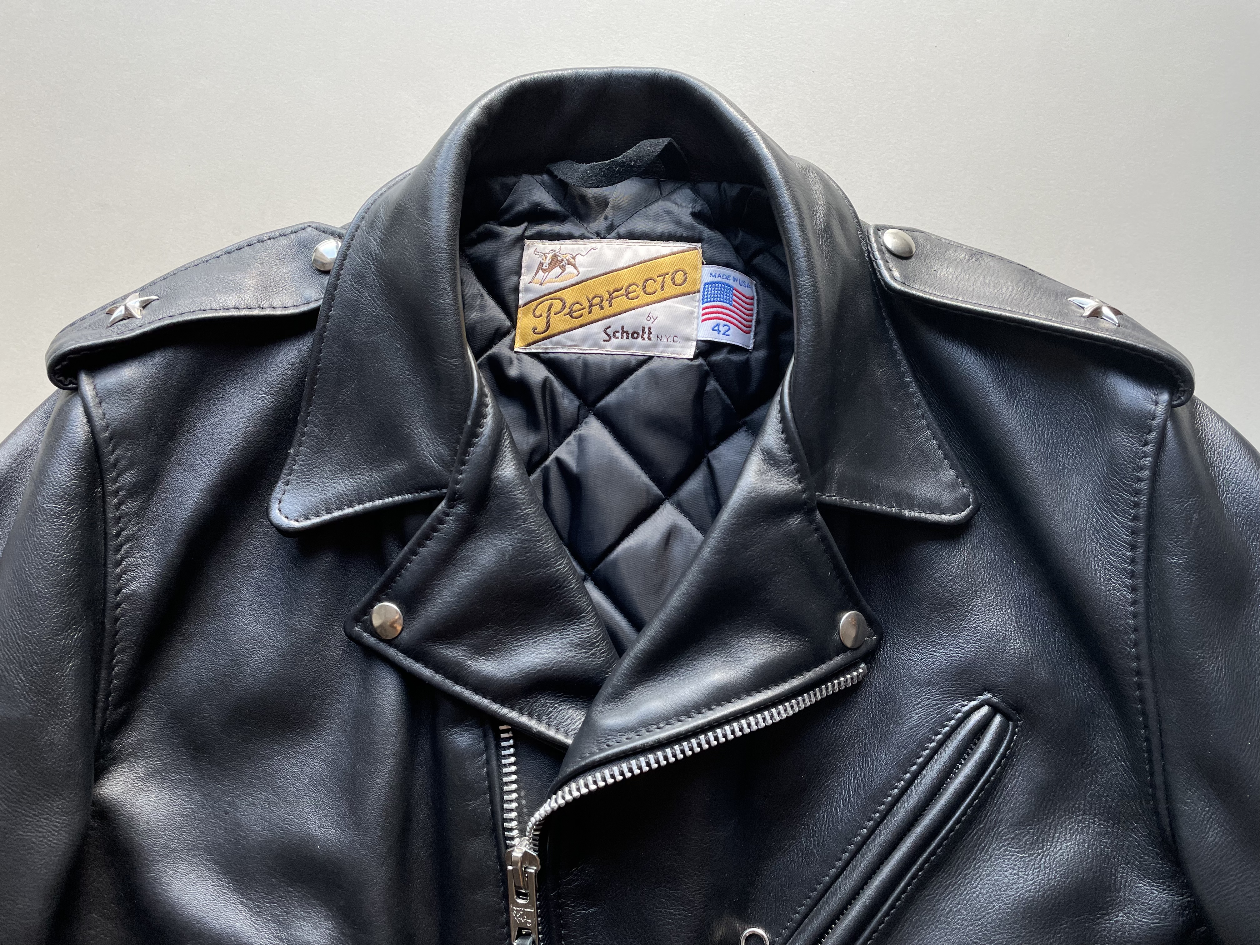 Schott NYC One Star Perfecto® Leather Motorcycle Jacket STYLE: 613