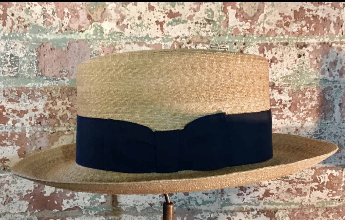 Vintage wormser boater hat 1/2 60cm - agedor.ma