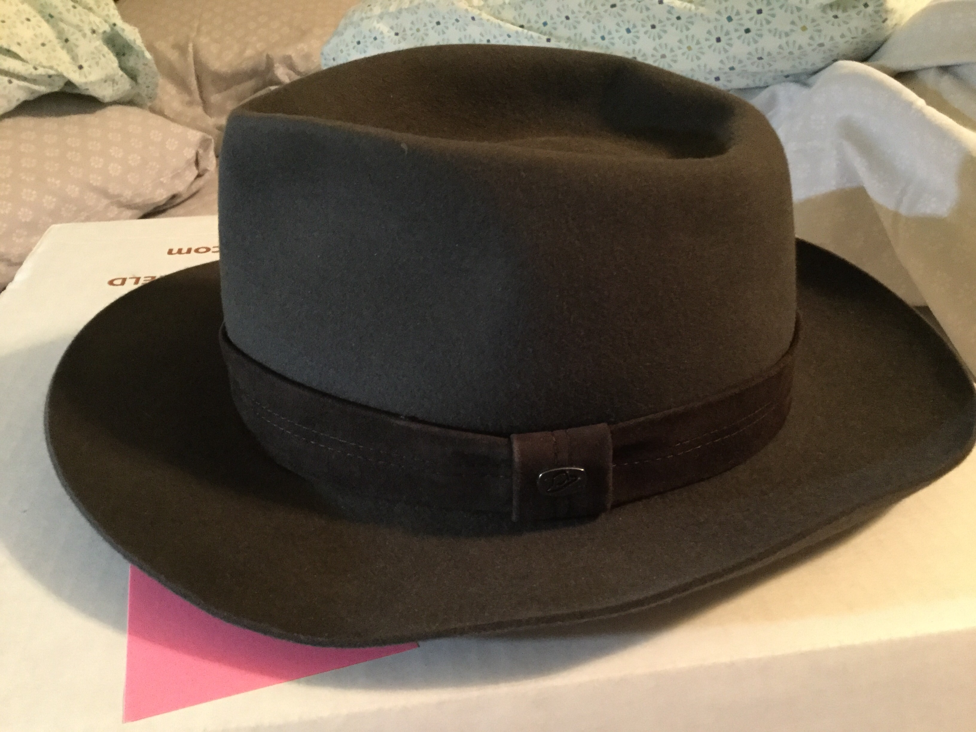 Men s grey Borsalino fedora hat The Fedora Lounge