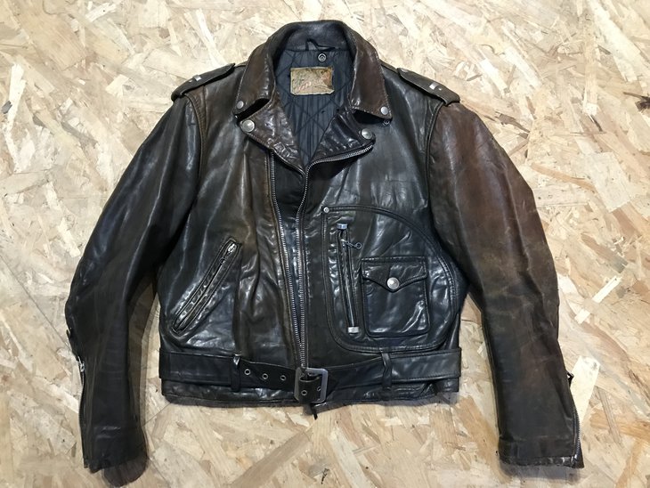 FS Schott's 70's/80's Cycle Rider D-Pocket With Golden skull