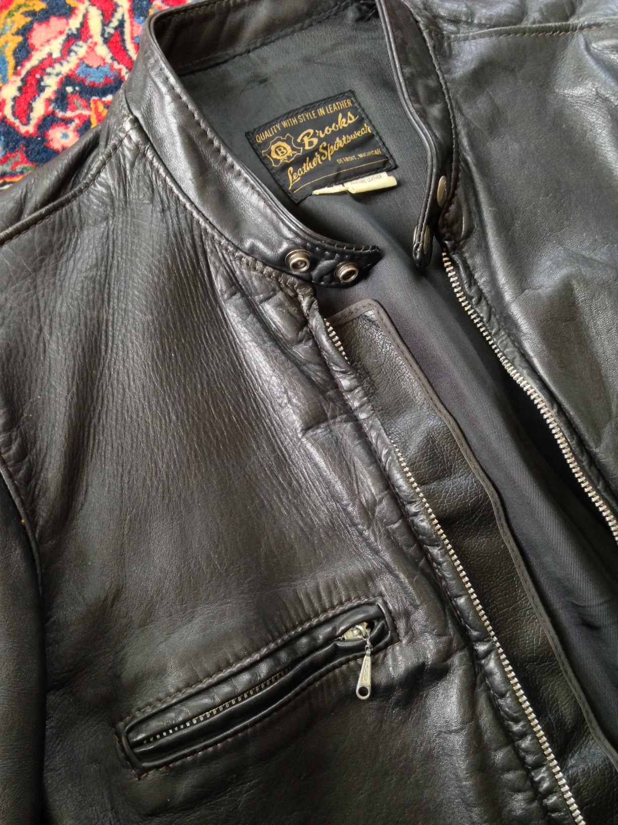 brooks leather jacket