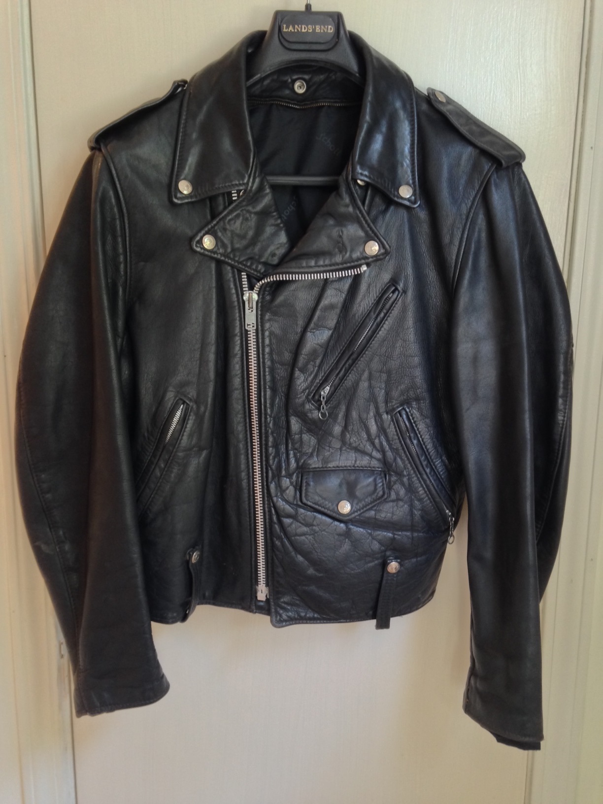 1980s Schott Perfecto 125, size 40, black naked cowhide | The Fedora Lounge