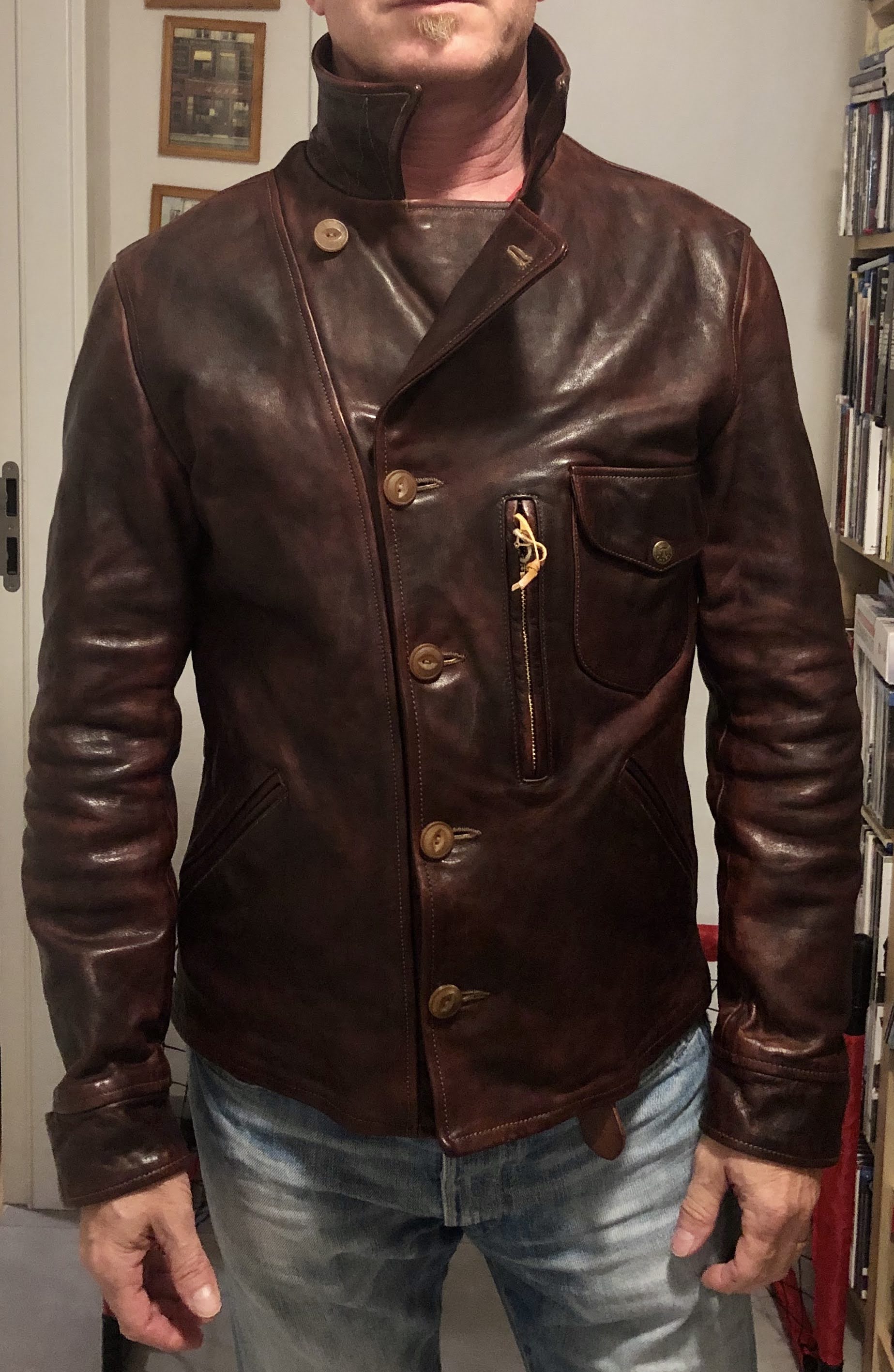 THEDI jacket, mahogany buffalo leather | The Fedora Lounge